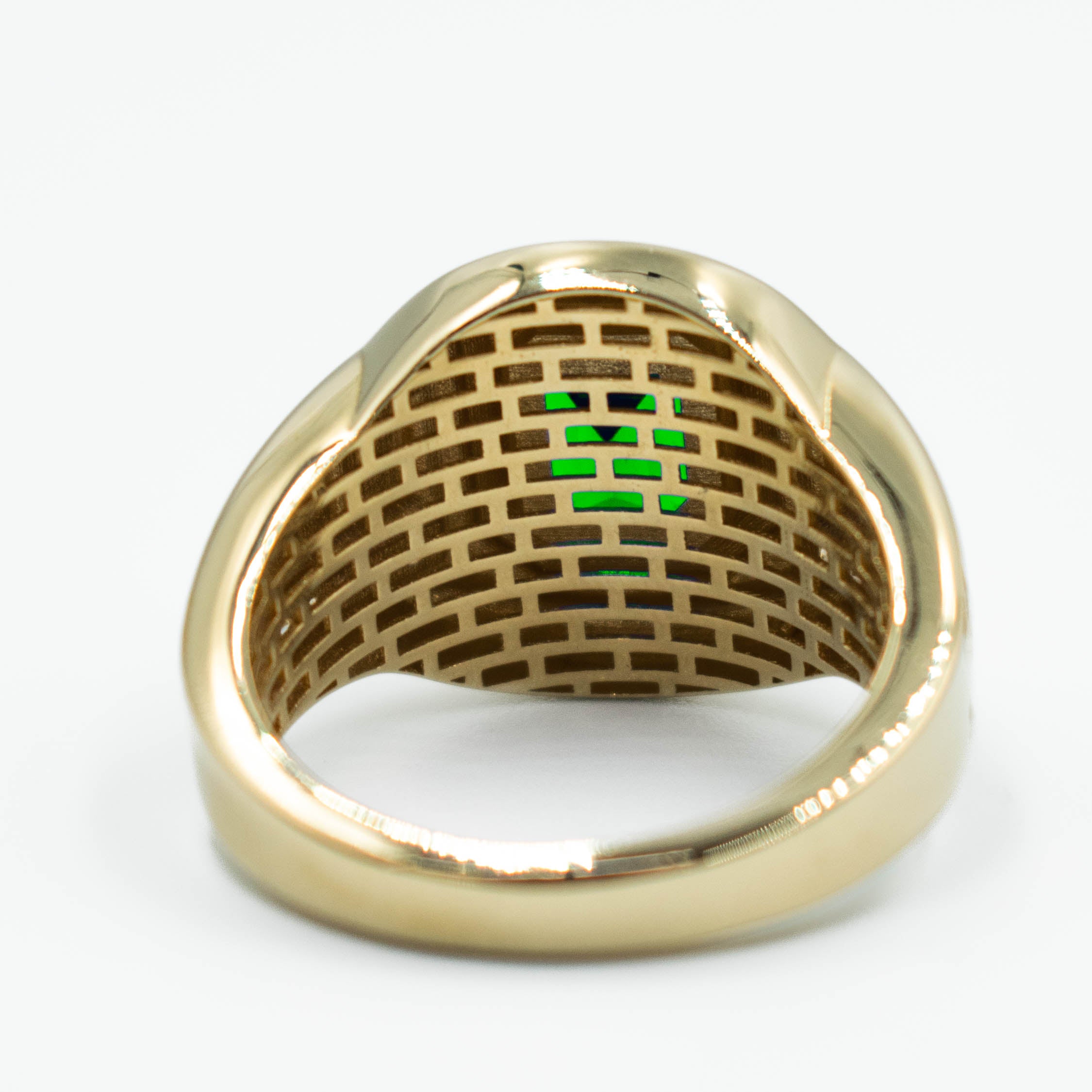 ANILLO CON PIEDRA ZIRCONIA VERDE ORO 14K