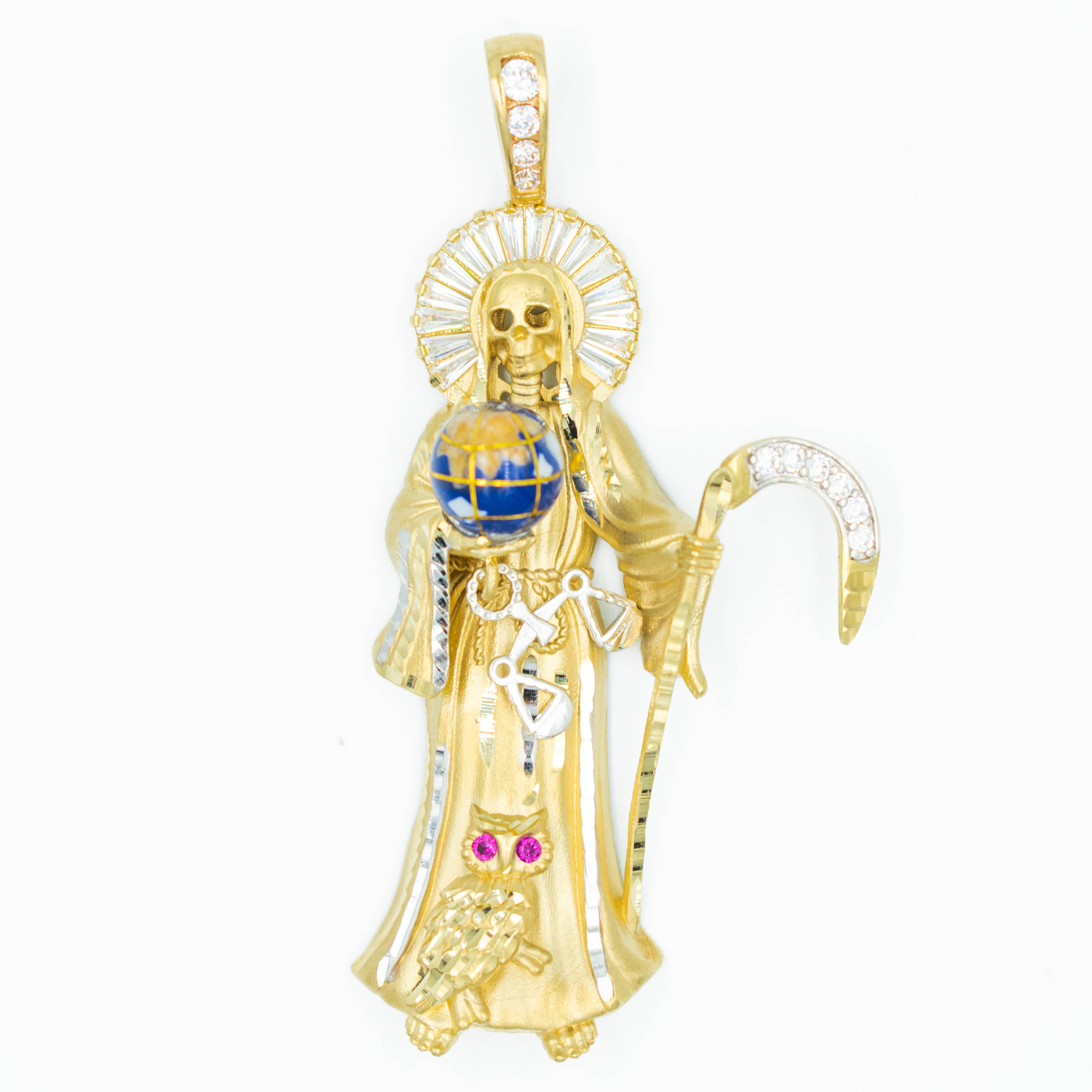 DIJE SANTA MUERTE HUECO ORO 14K