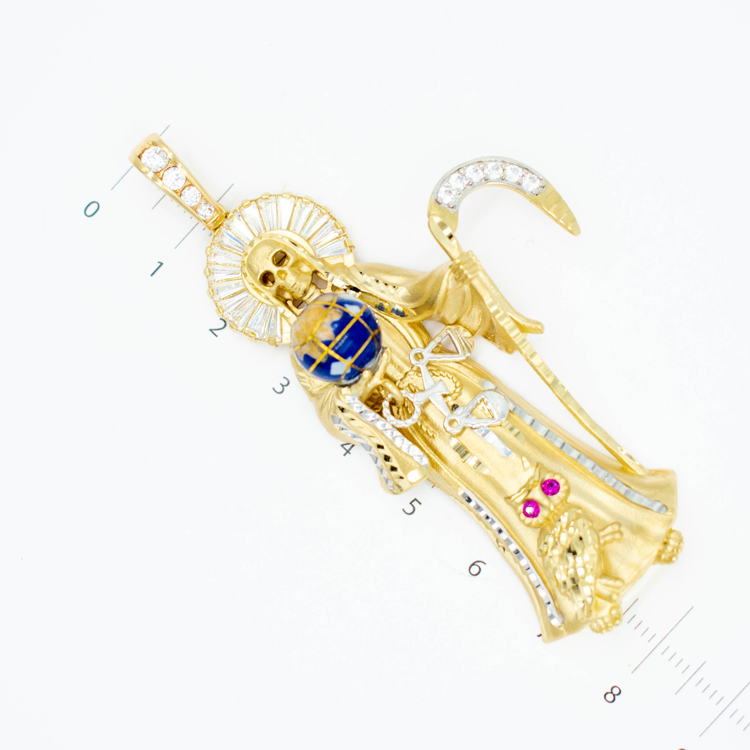 DIJE SANTA MUERTE HUECO ORO 14K