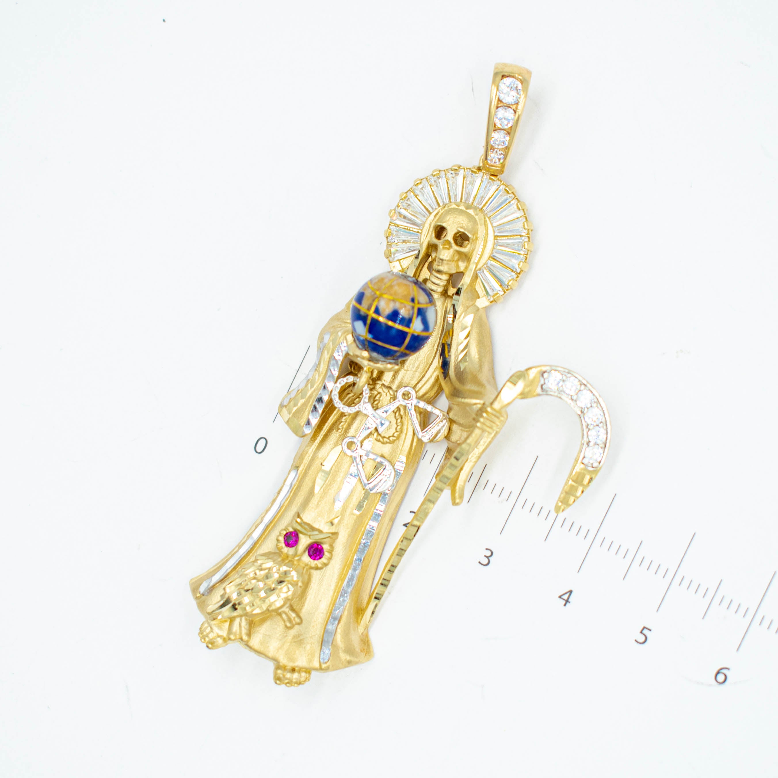 DIJE SANTA MUERTE HUECO ORO 14K