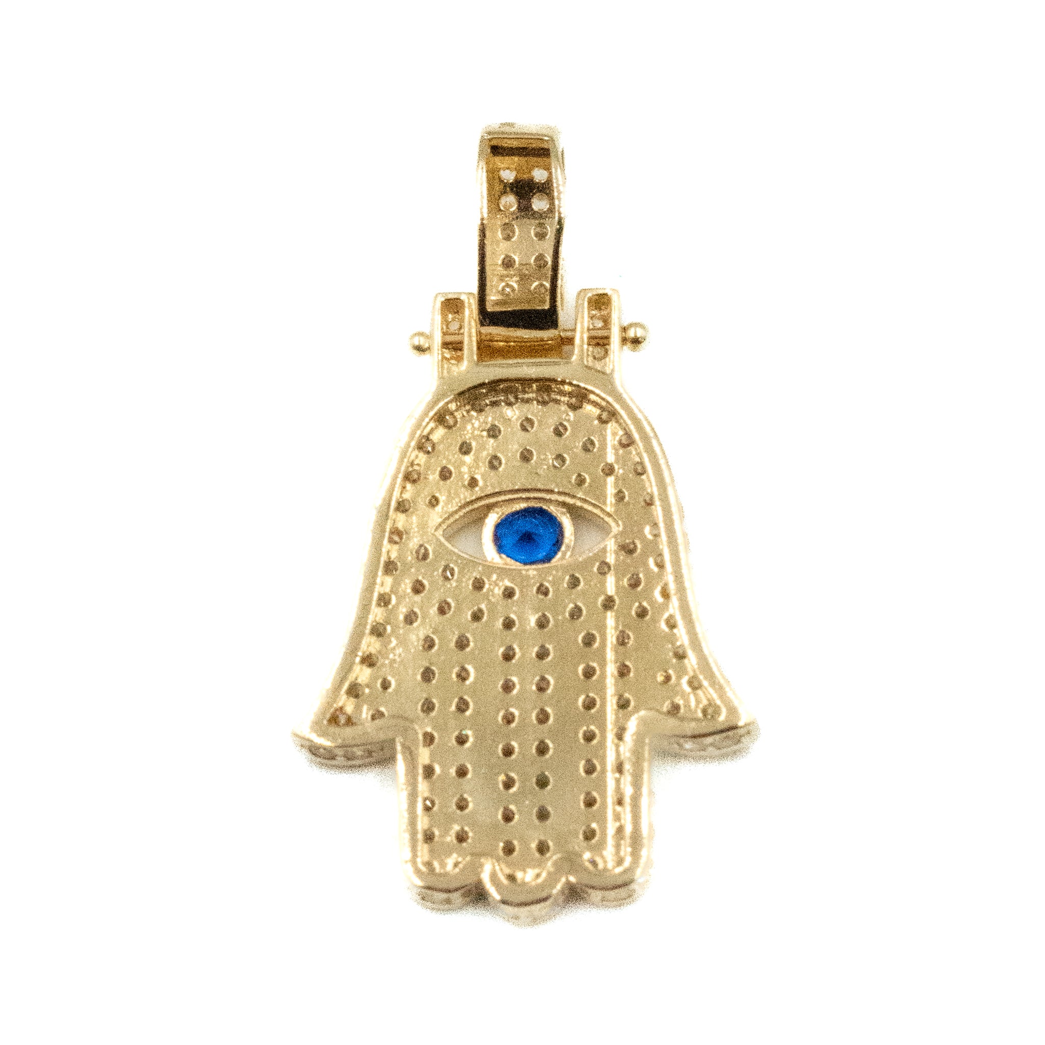 DIJE MANO DE FATIMA CON PIEDRAS ZIRCONIAS ORO 14K