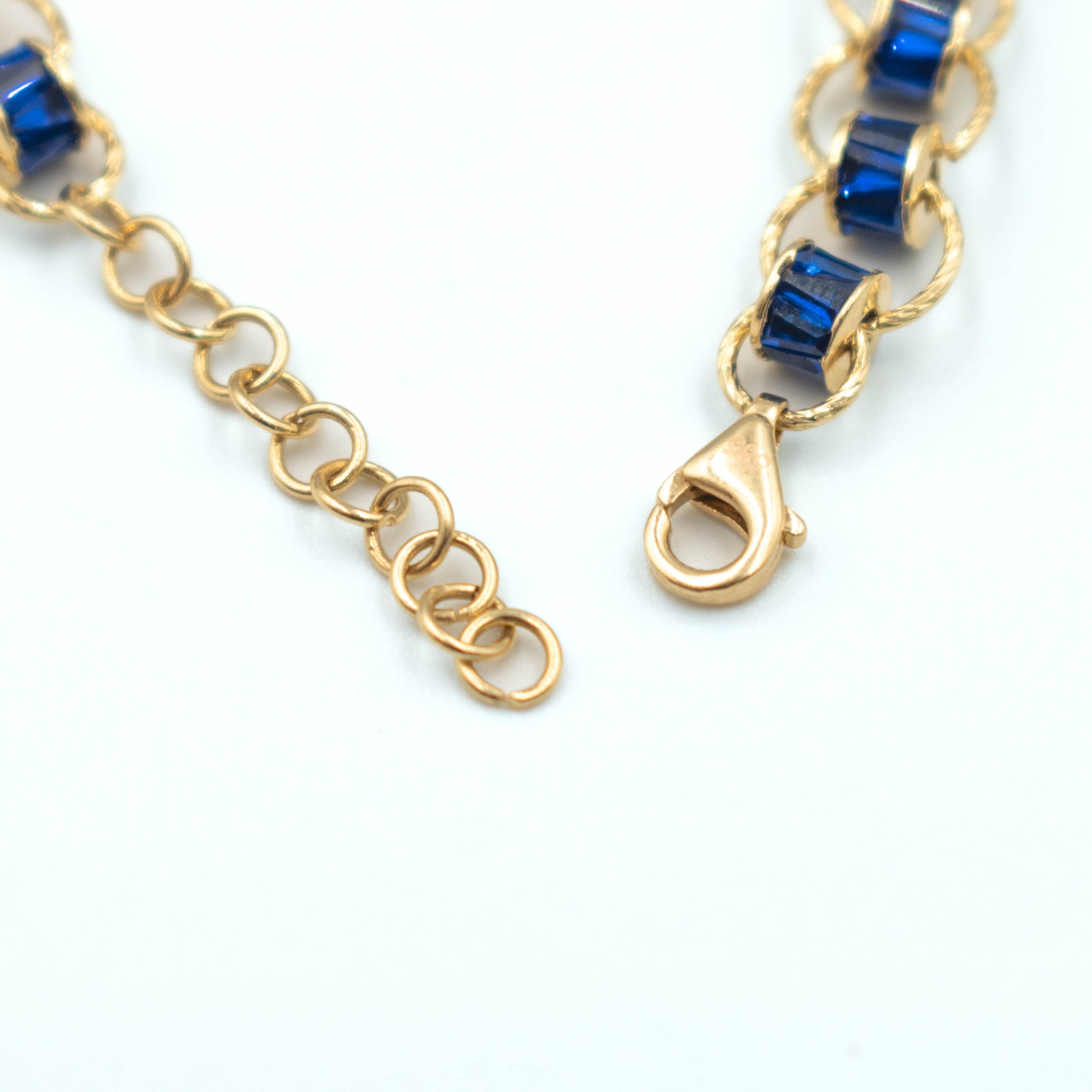PULSERA CON PIERDRA ZIRCONIA AZUL ORO 14K