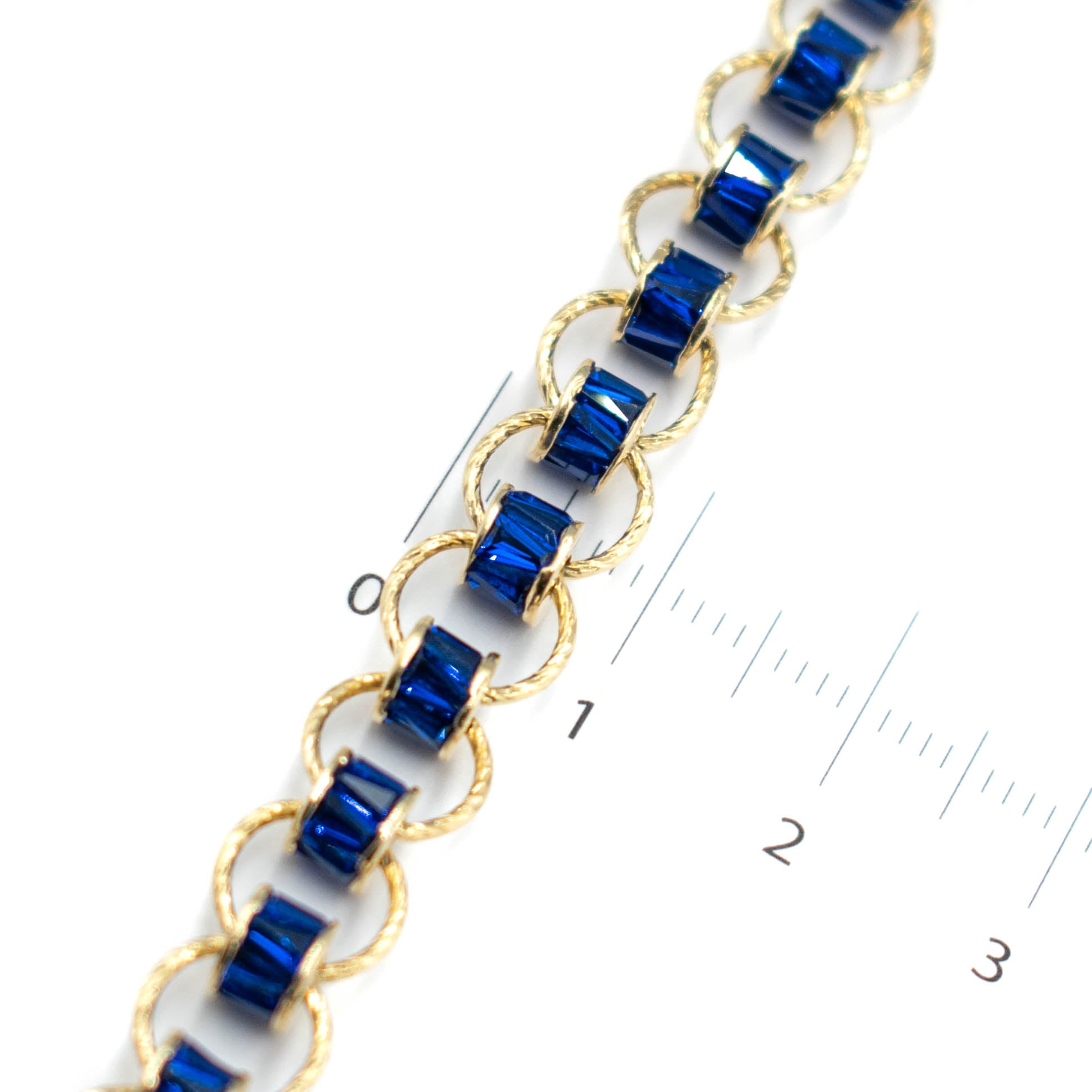 PULSERA CON PIERDRA ZIRCONIA AZUL ORO 14K