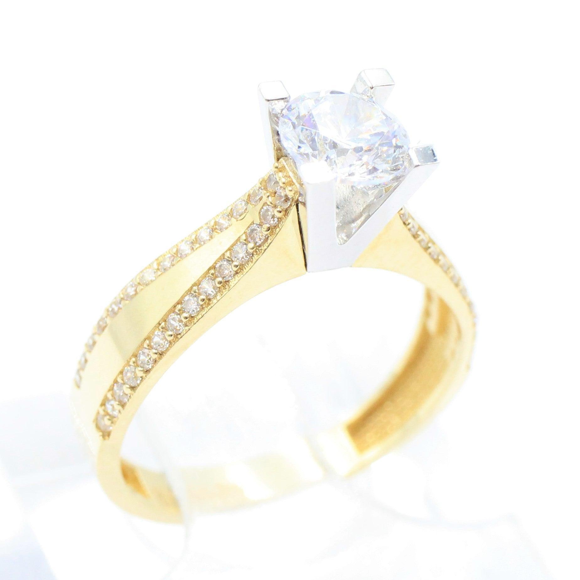 ANILLOS DE COMPROMISO CON PIEDRAS DE ZIRCONIA 10K