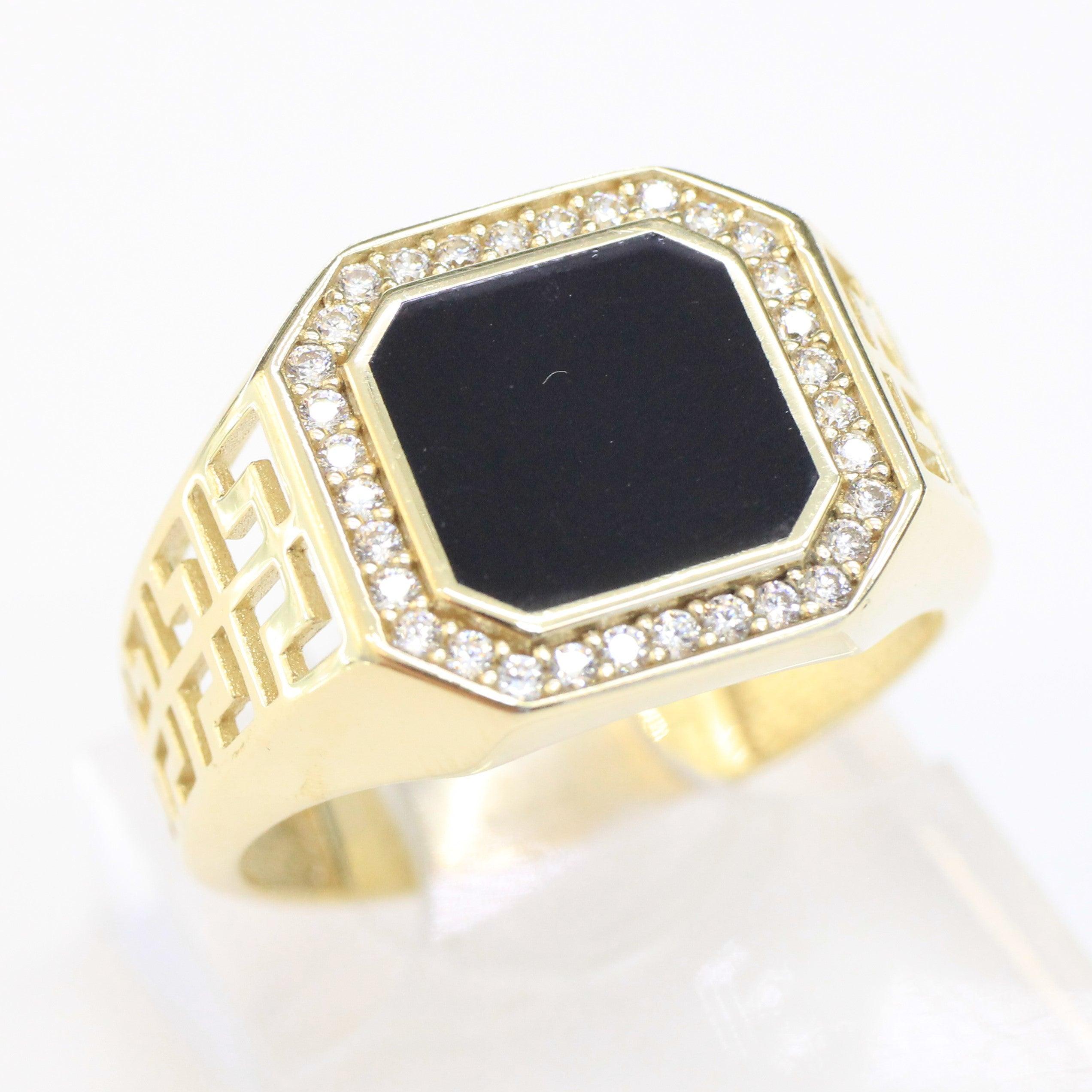 ANILLO CON PIEDRA ONIX ORO 10K - Orovel's Collection