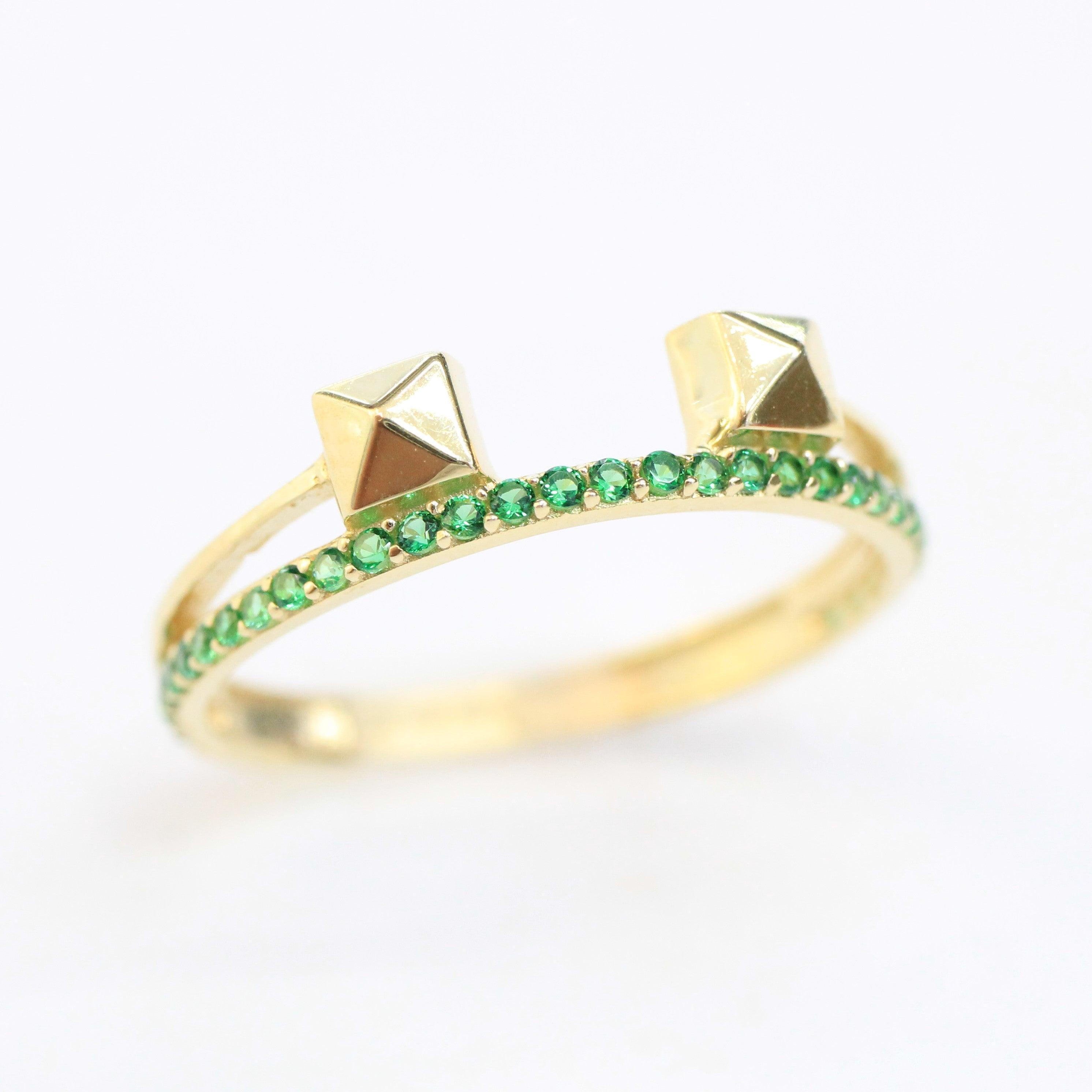 ANILLO CON PIEDRA ZIRCONIA ORO 14K - Orovel's Collection