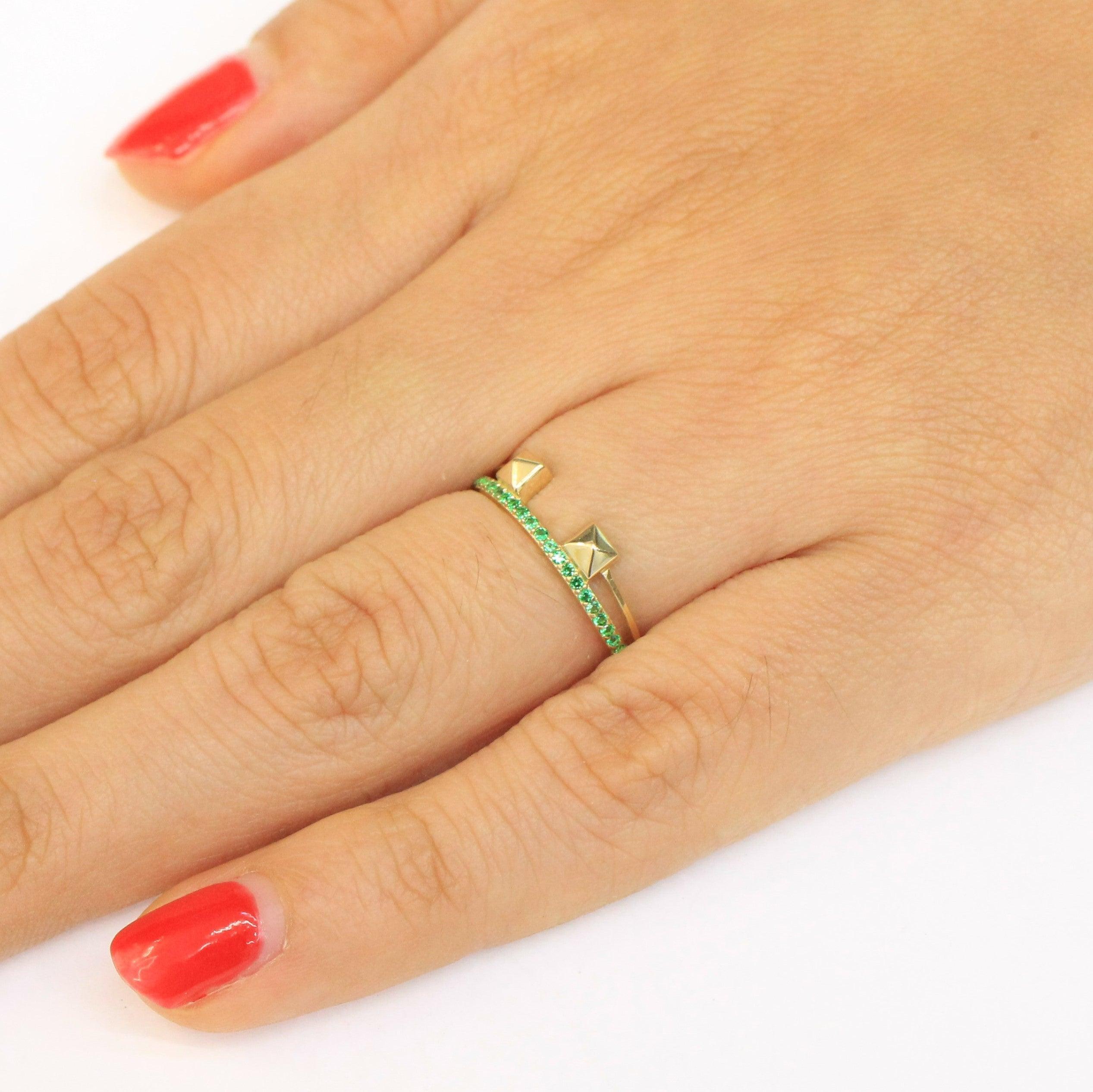 ANILLO CON PIEDRA ZIRCONIA ORO 14K - Orovel's Collection