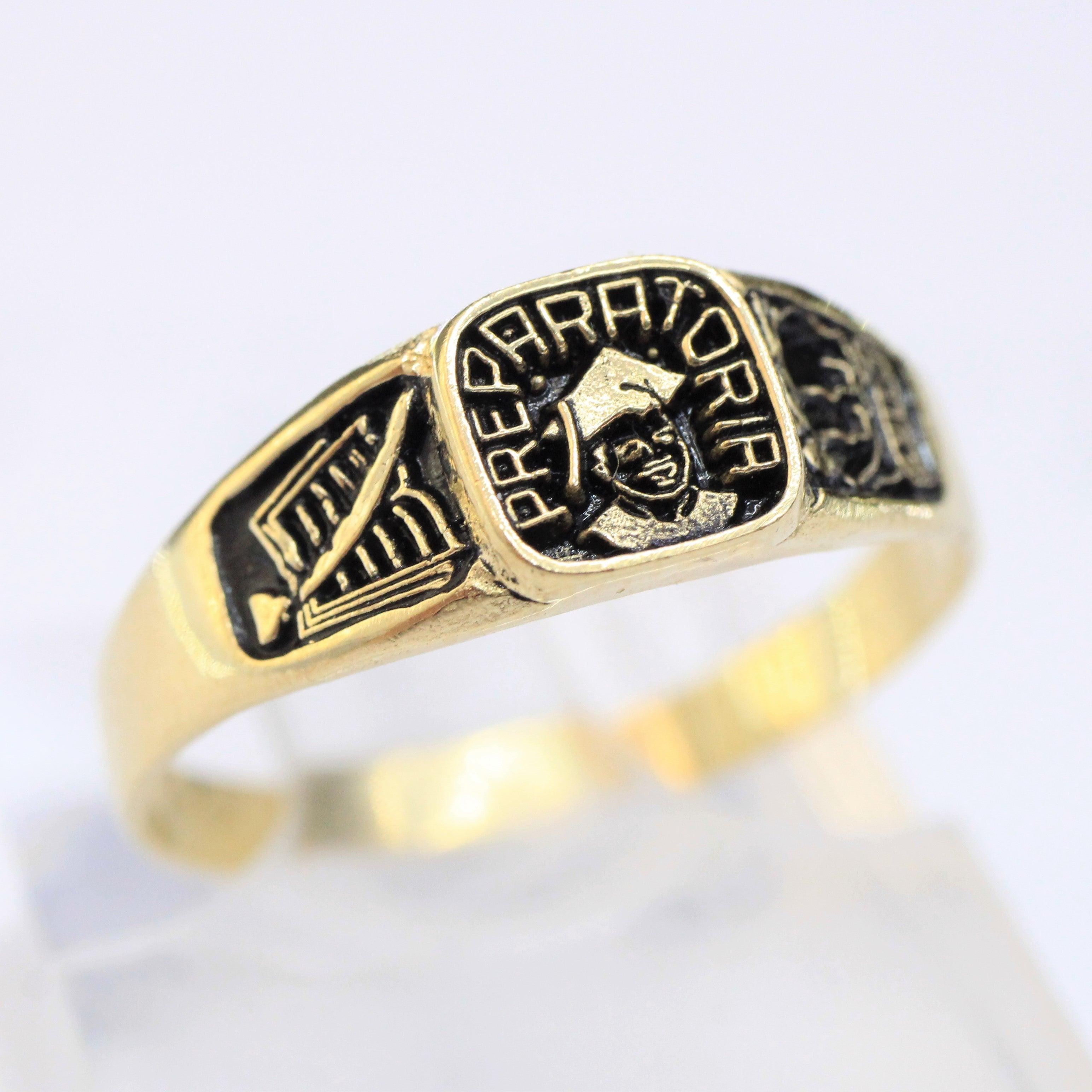 Anillo de graduación preparatoria oro 14K - Orovel's Collection