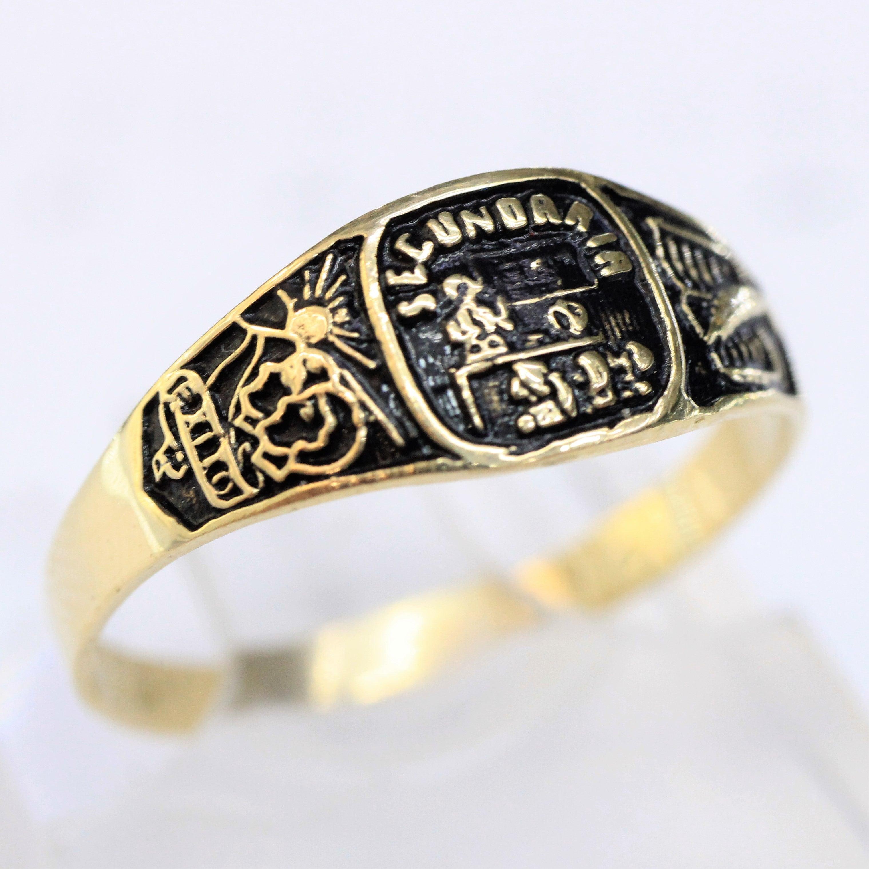 Anillo de graduación secundaria 14k - Orovel's Collection