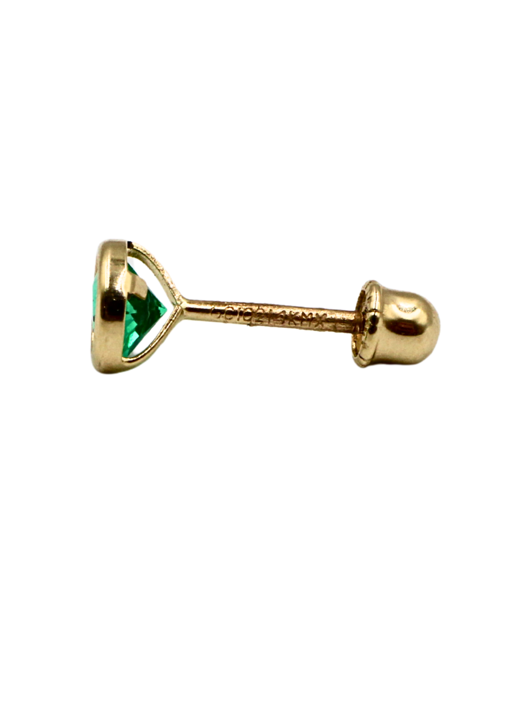 BROQUEL ESMERALDA ORO 14K