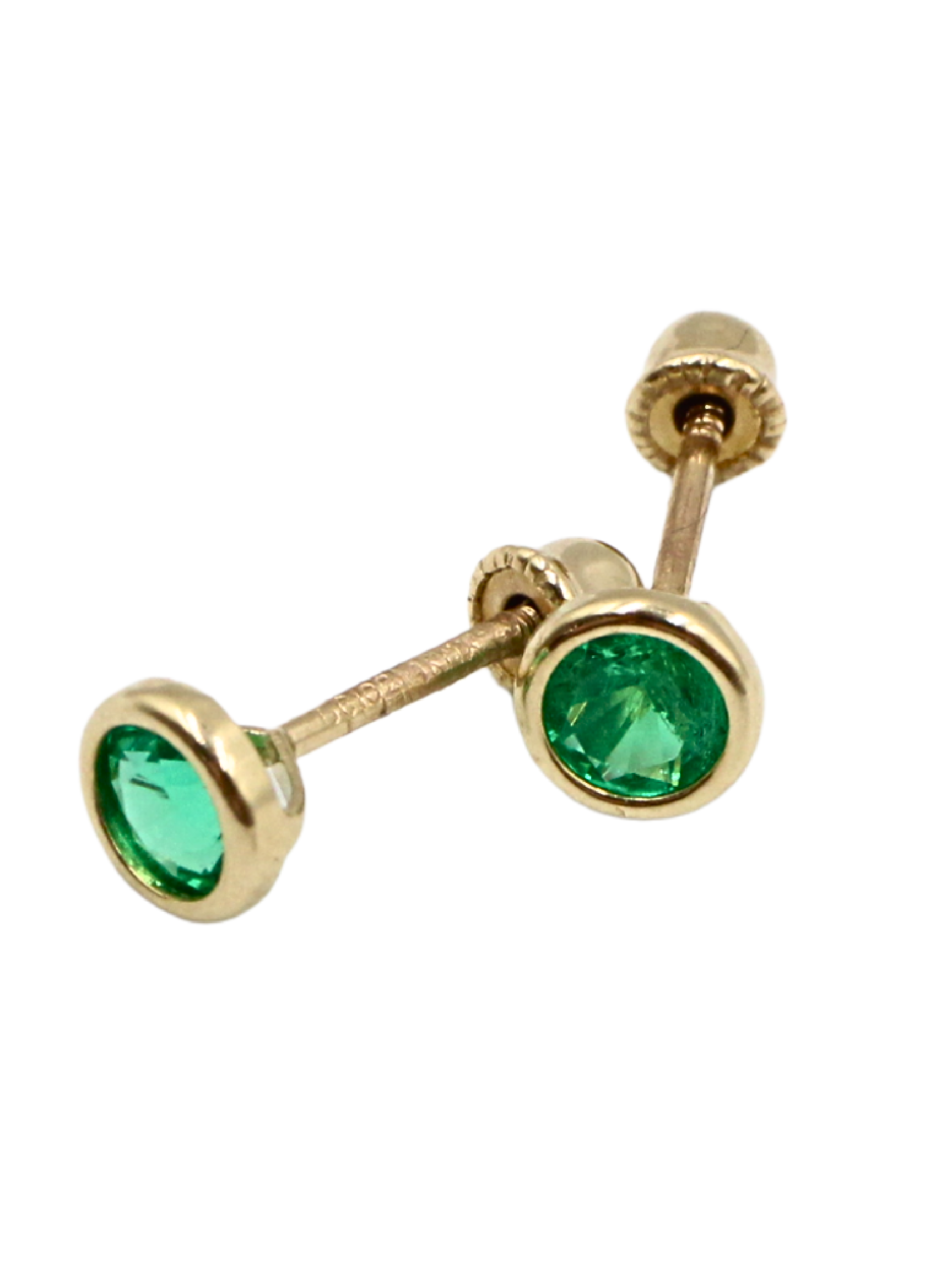 BROQUEL ESMERALDA ORO 14K