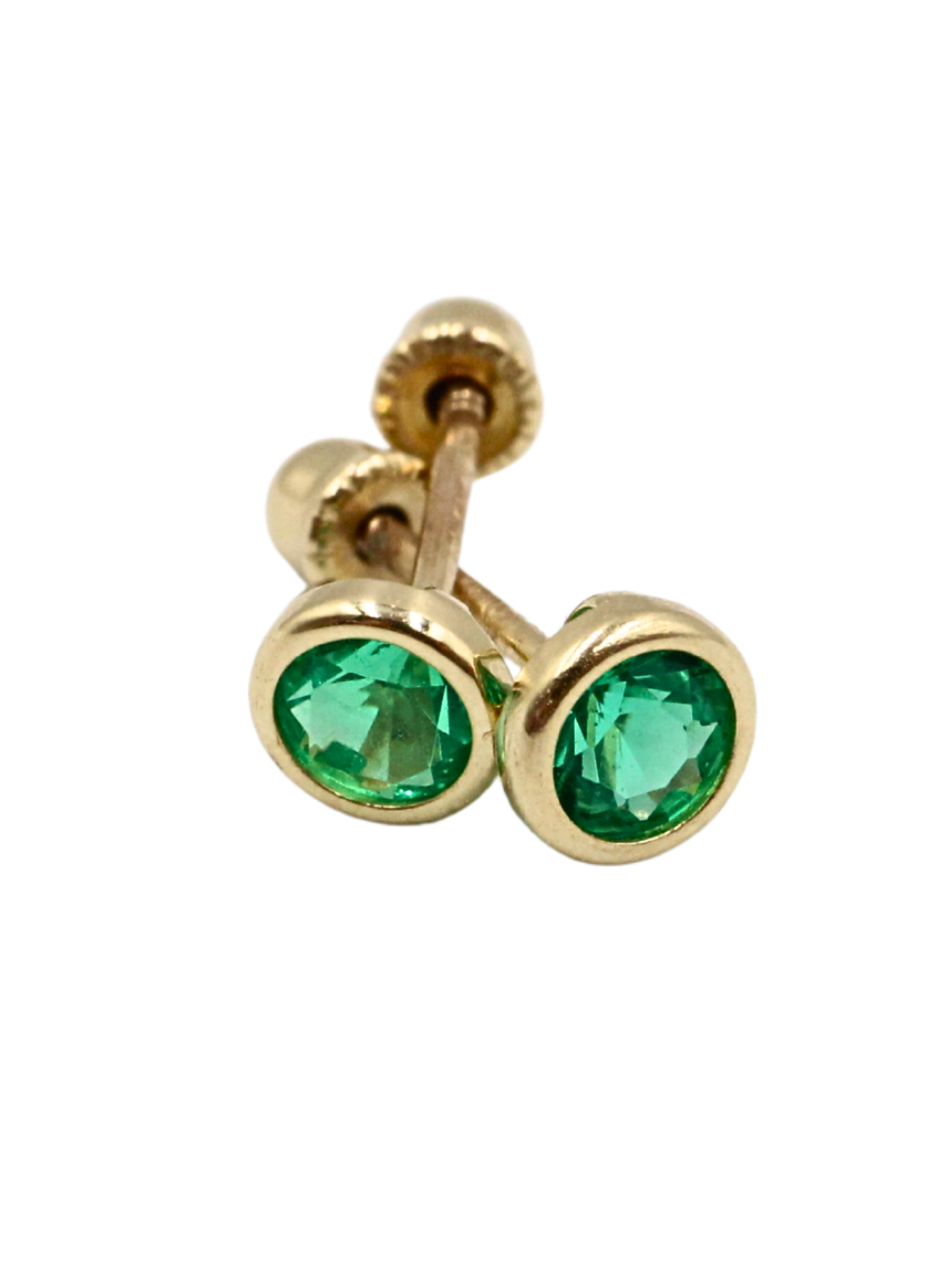 BROQUEL ESMERALDA ORO 14K