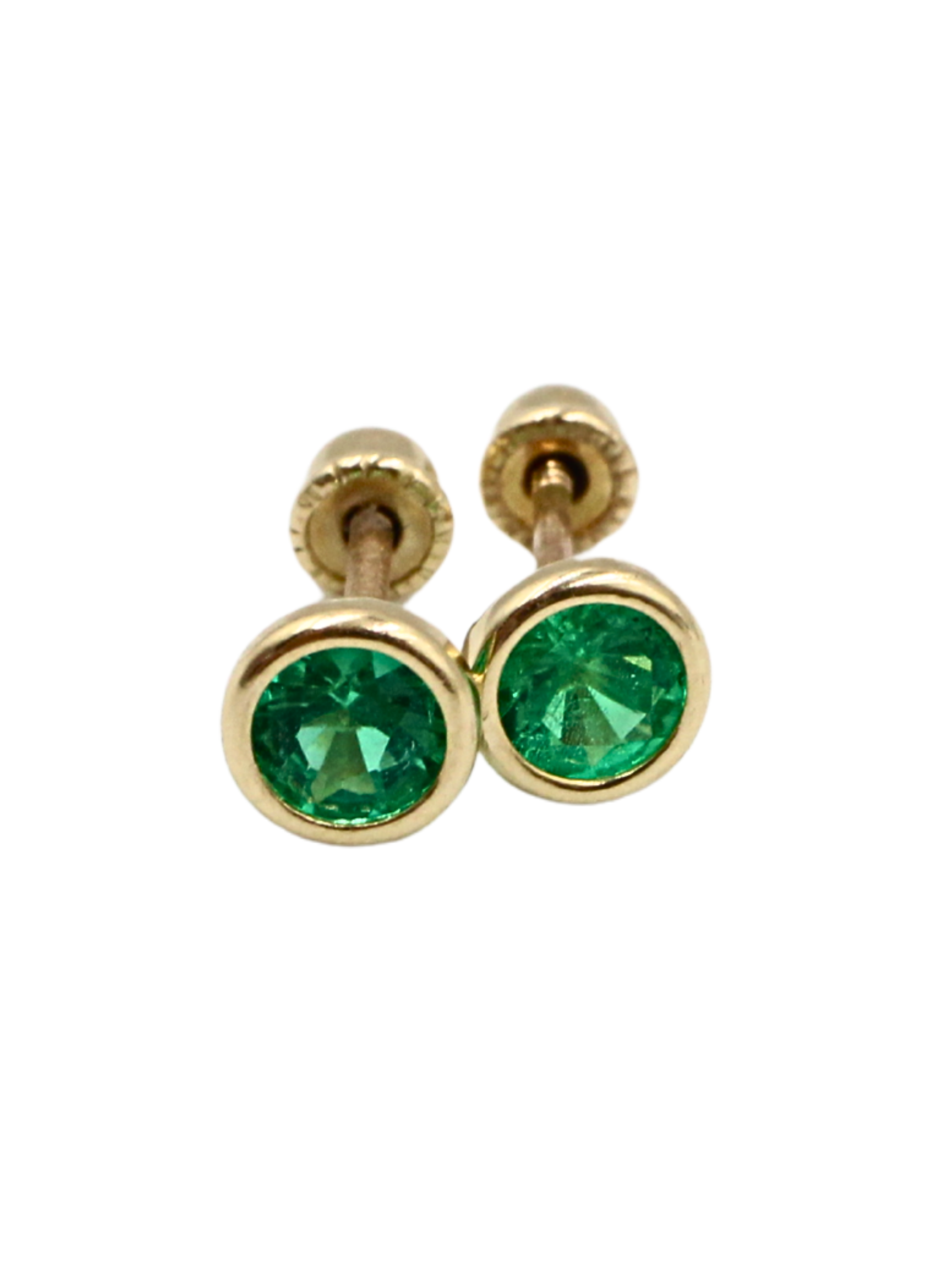 BROQUEL ESMERALDA ORO 14K