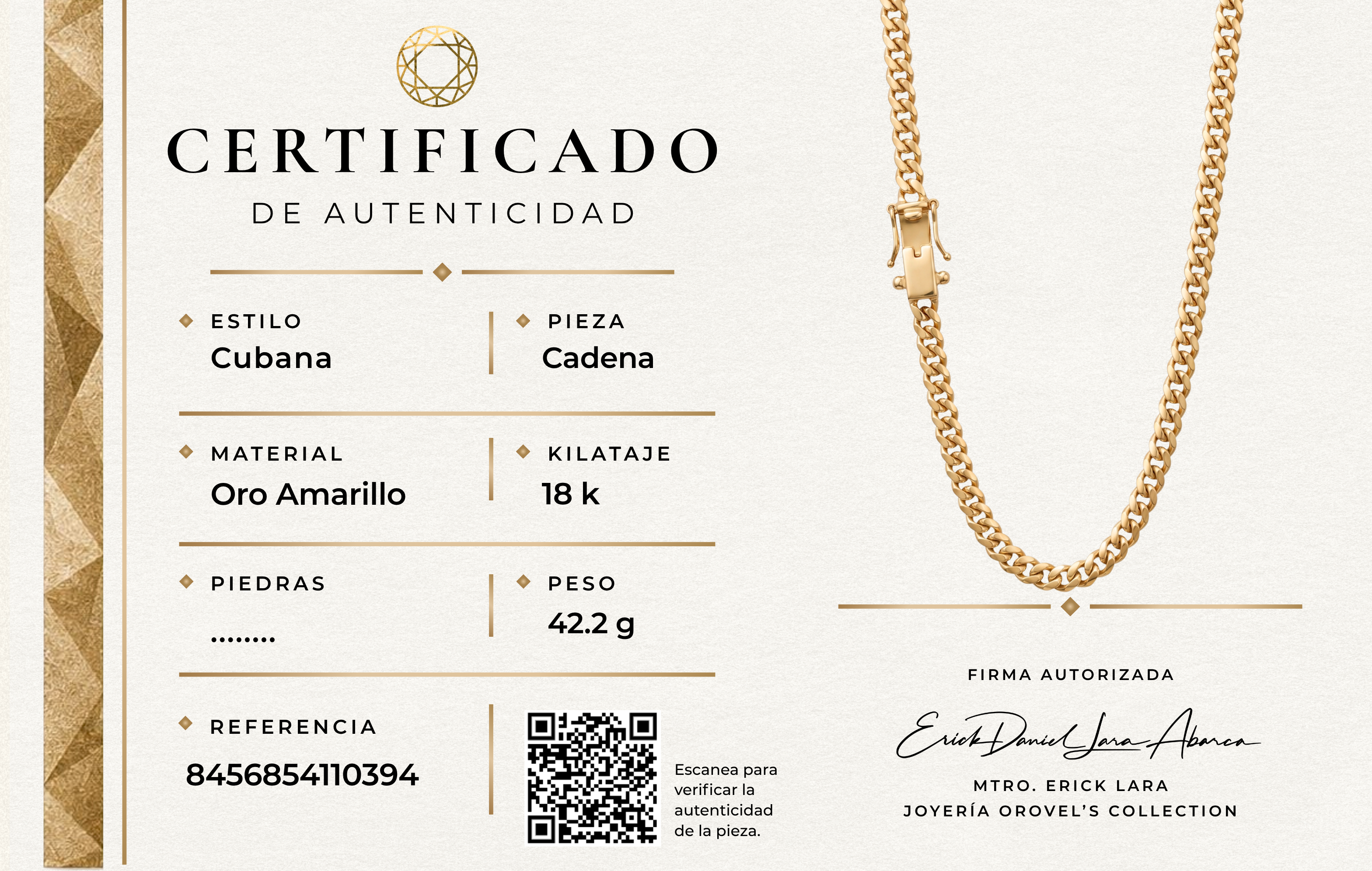 CADENA CUBANA ORO 18K