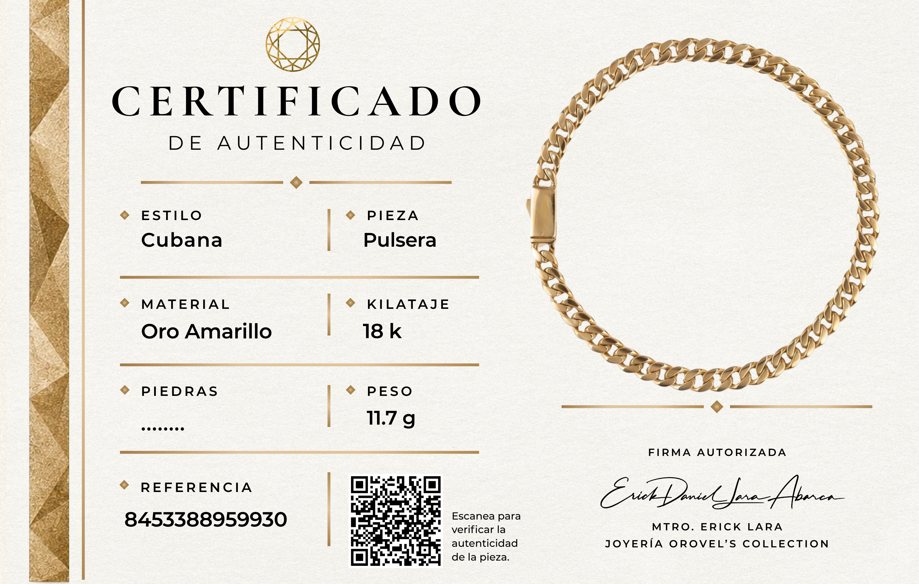 PULSERA CUBANA ORO 18K