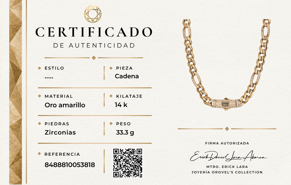 CADENA CON ZIRCONIAS ORO 14K