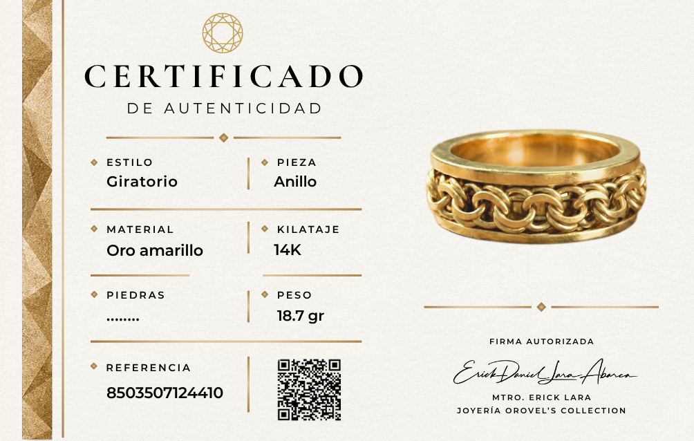 ANILLO GIRATORIO ORO 14K