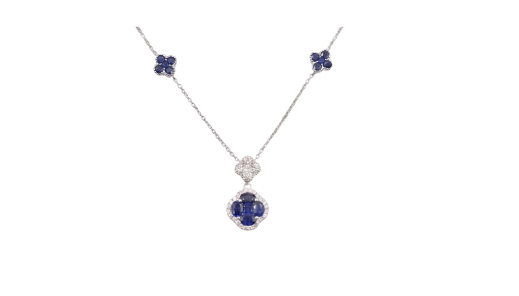 GARGANTILLA ZAFIRO EN ORO BLANCO 14K