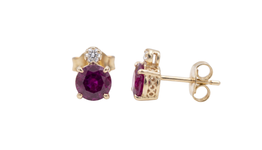 ARETE RUBÍ EN ORO 14K