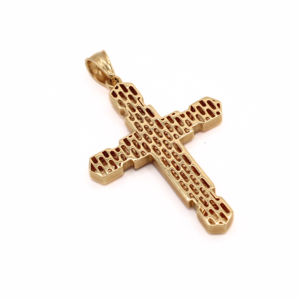 DIJE CRUZ CON ZIRCONIAS ORO 14K