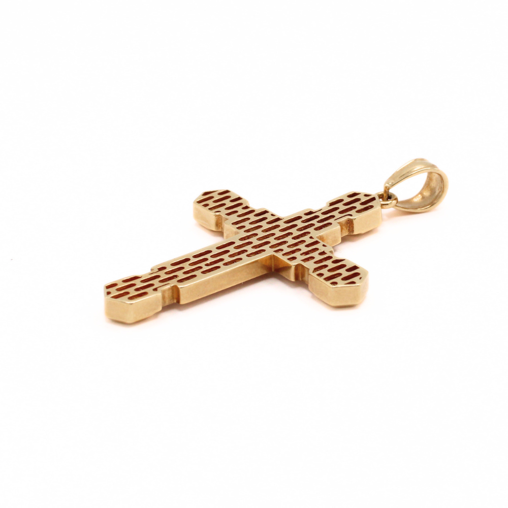 DIJE CRUZ CON ZIRCONIAS ORO 14K