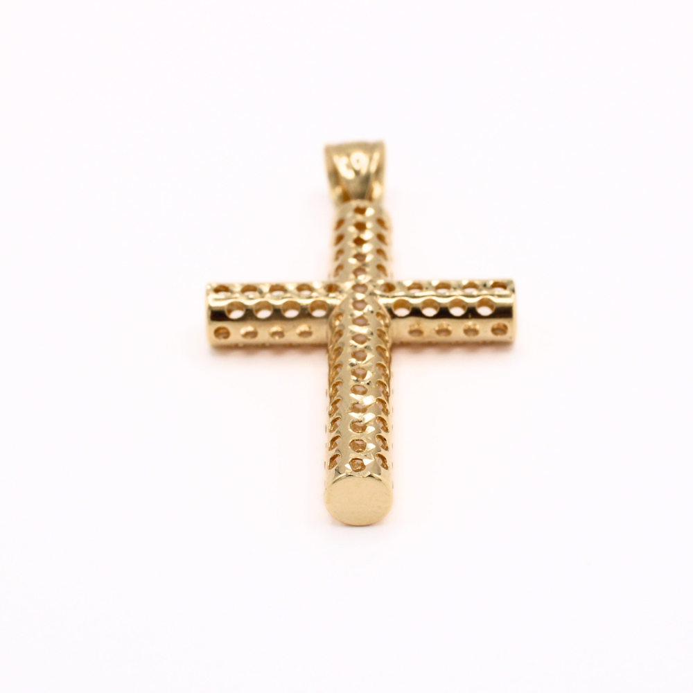 DIJE CRUZ HUECA ORO 14K