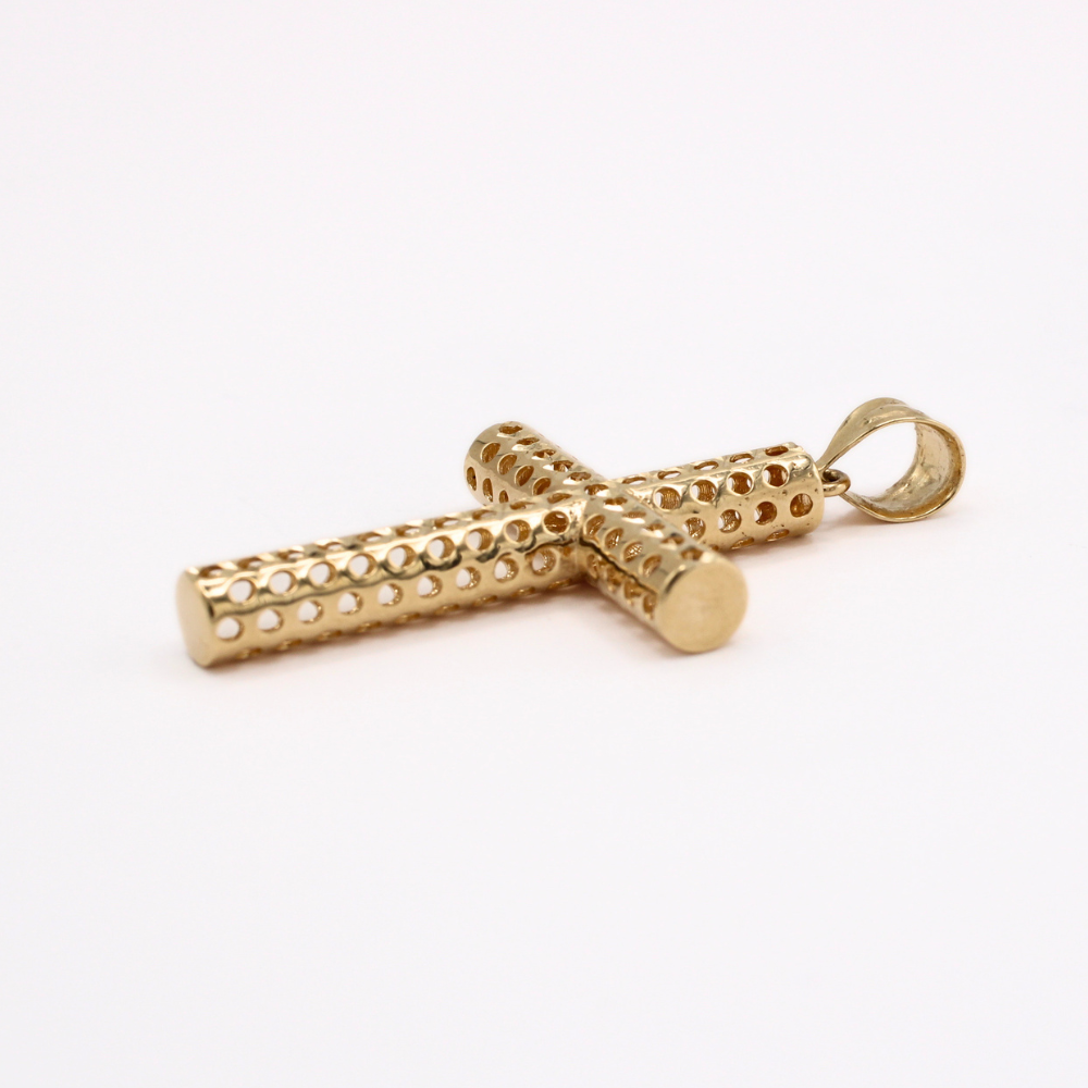DIJE CRUZ HUECA ORO 14K