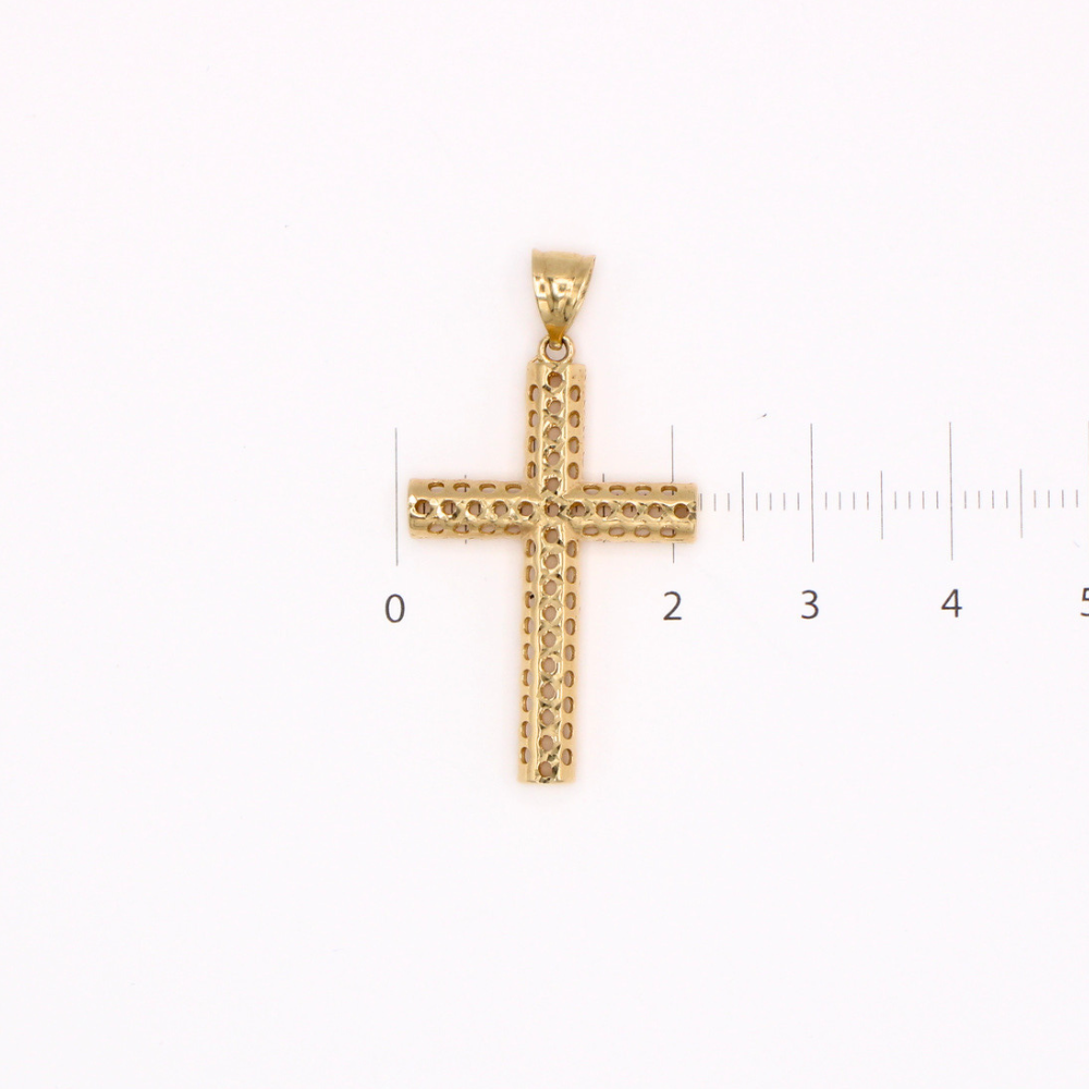 DIJE CRUZ HUECA ORO 14K