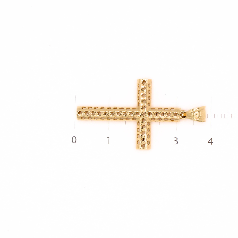 DIJE CRUZ HUECA ORO 14K