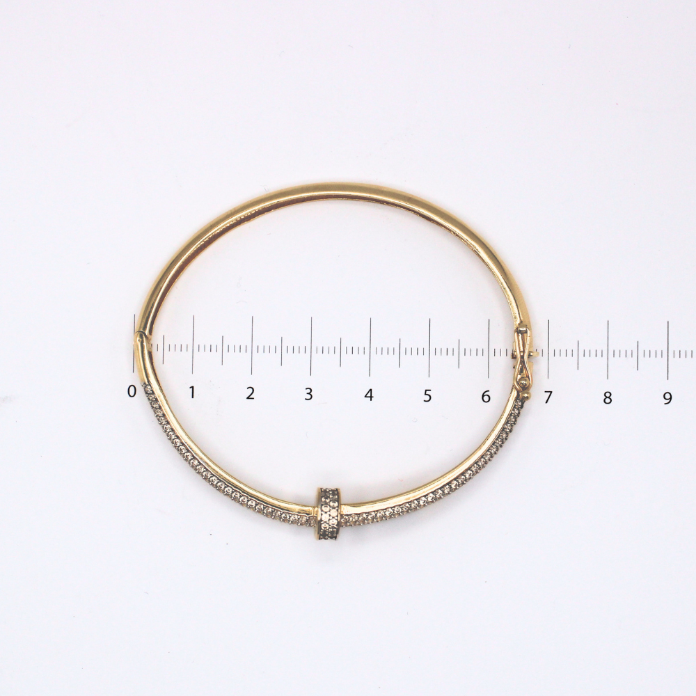 ARO CLAVO CON ZIRCONIAS ORO 14K