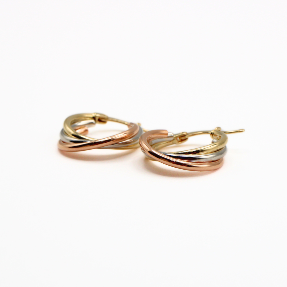 ARRACADAS TRES OROS 14K