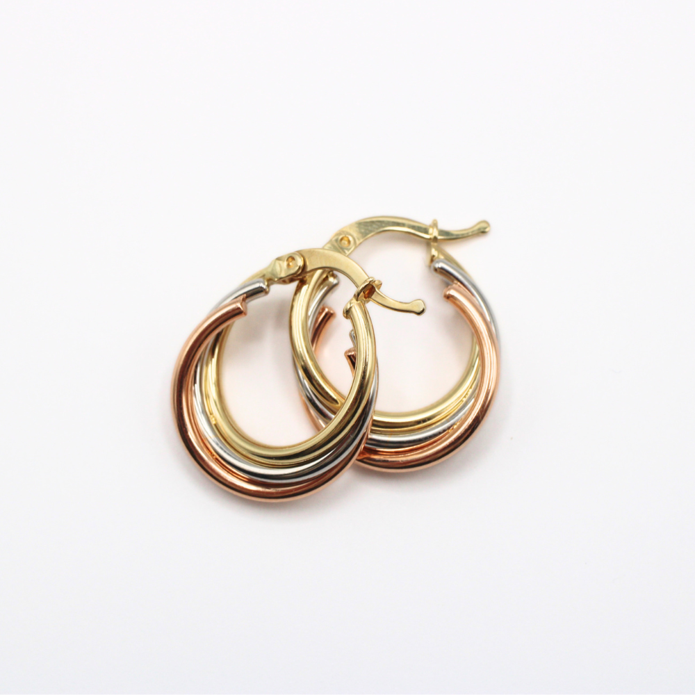 ARRACADAS TRES OROS 14K