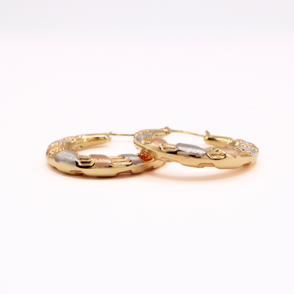 ARRACADAS TRES OROS 14K