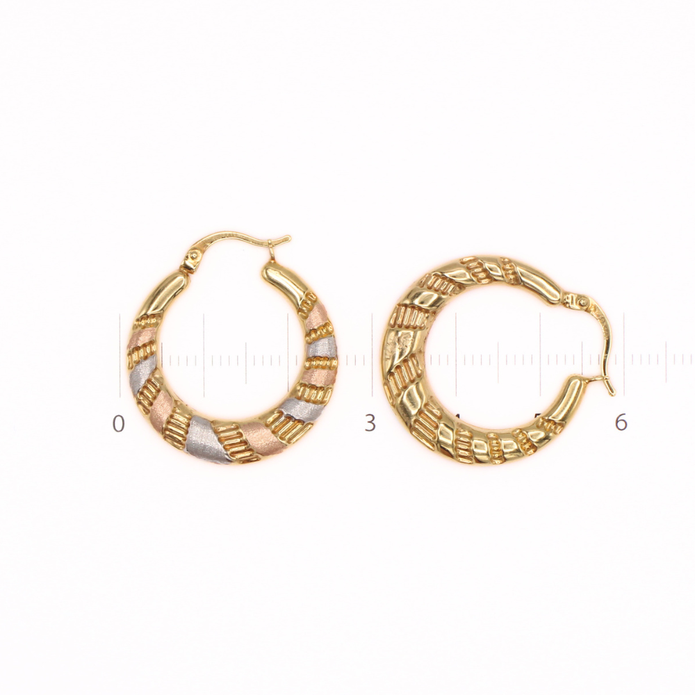 ARRACADAS TRES OROS 14K