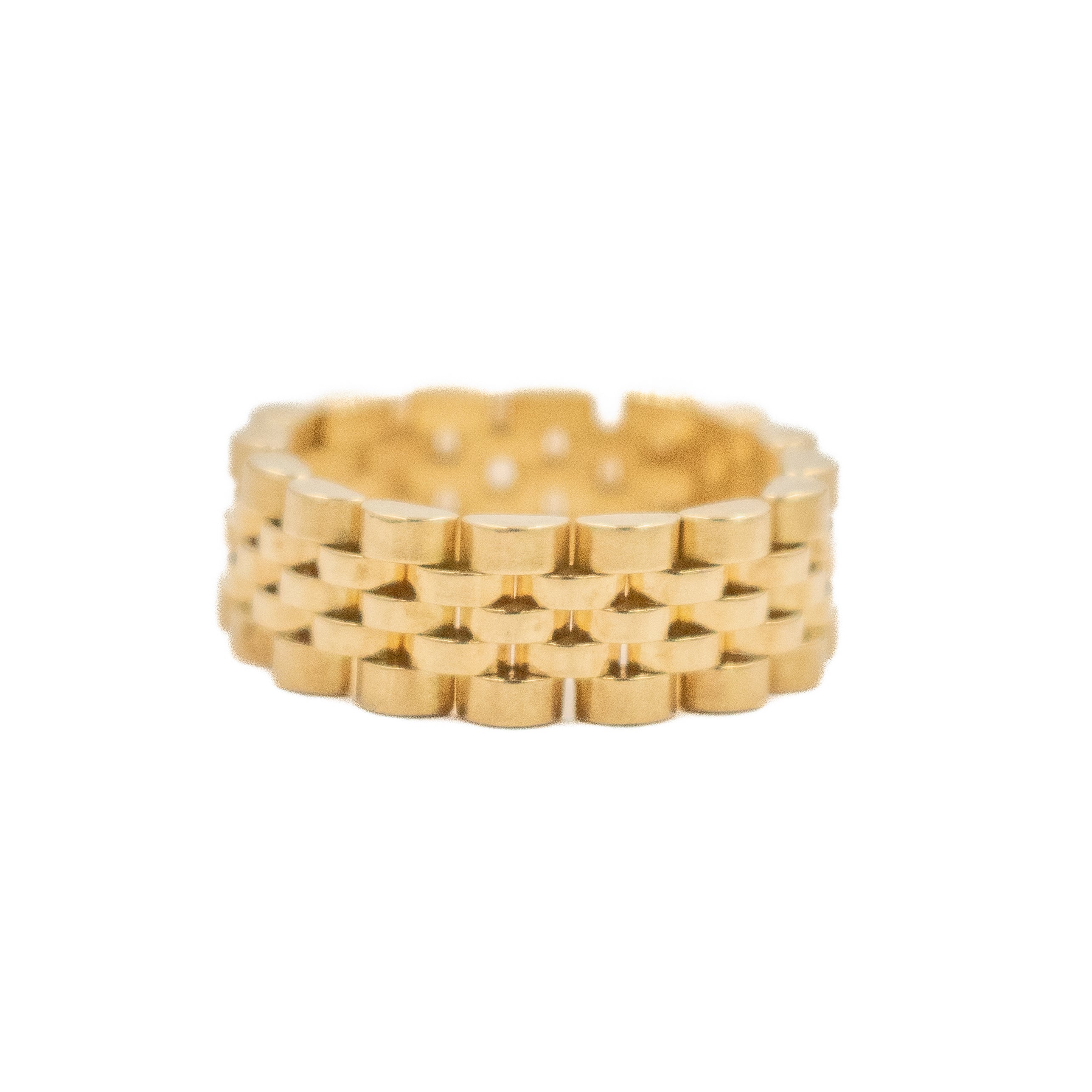ANILLO DE ESLABON FLEXIBLE MARCA DE DISEÑADOR ORO 14K