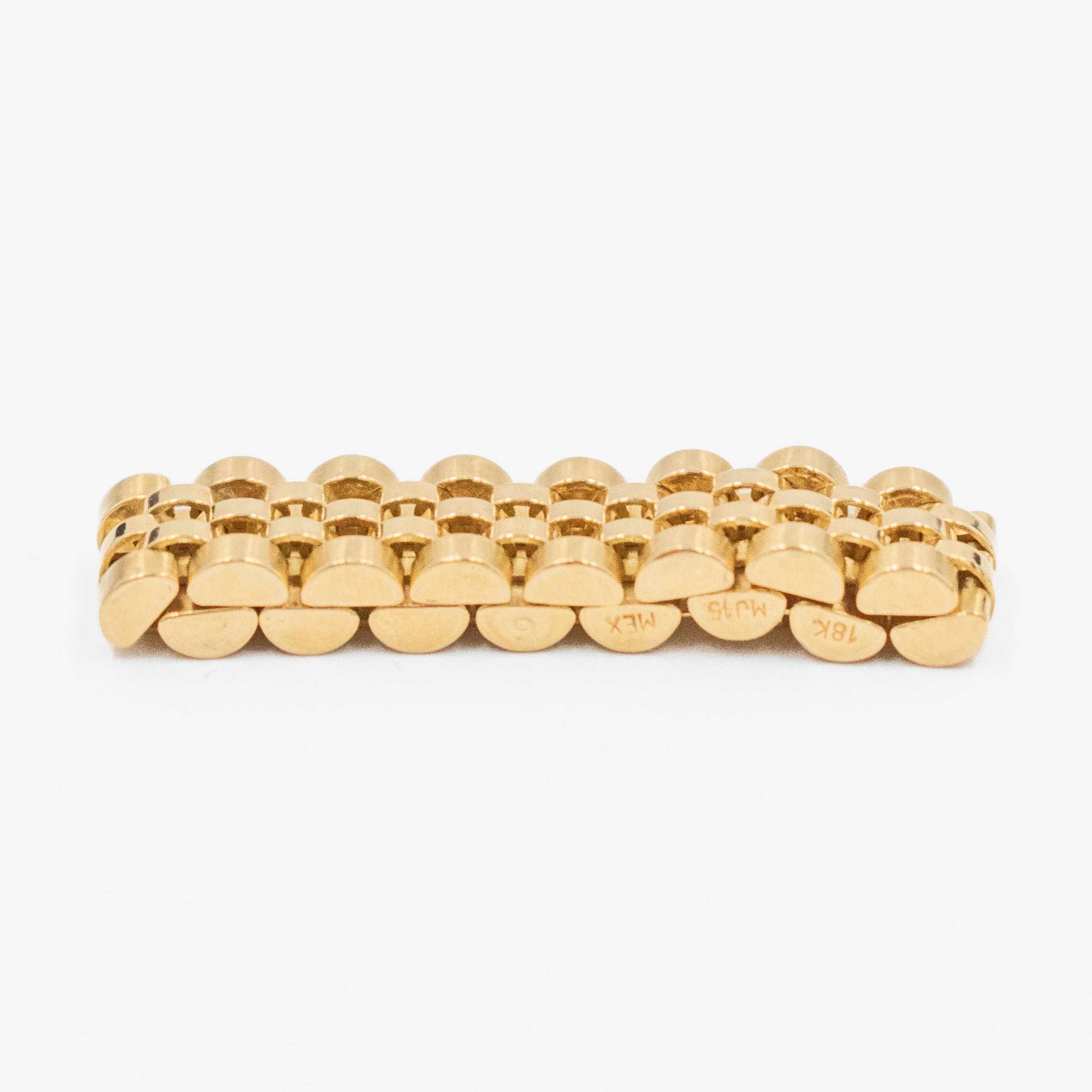 ANILLO DE ESLABON FLEXIBLE MARCA DE DISEÑADOR ORO 14K