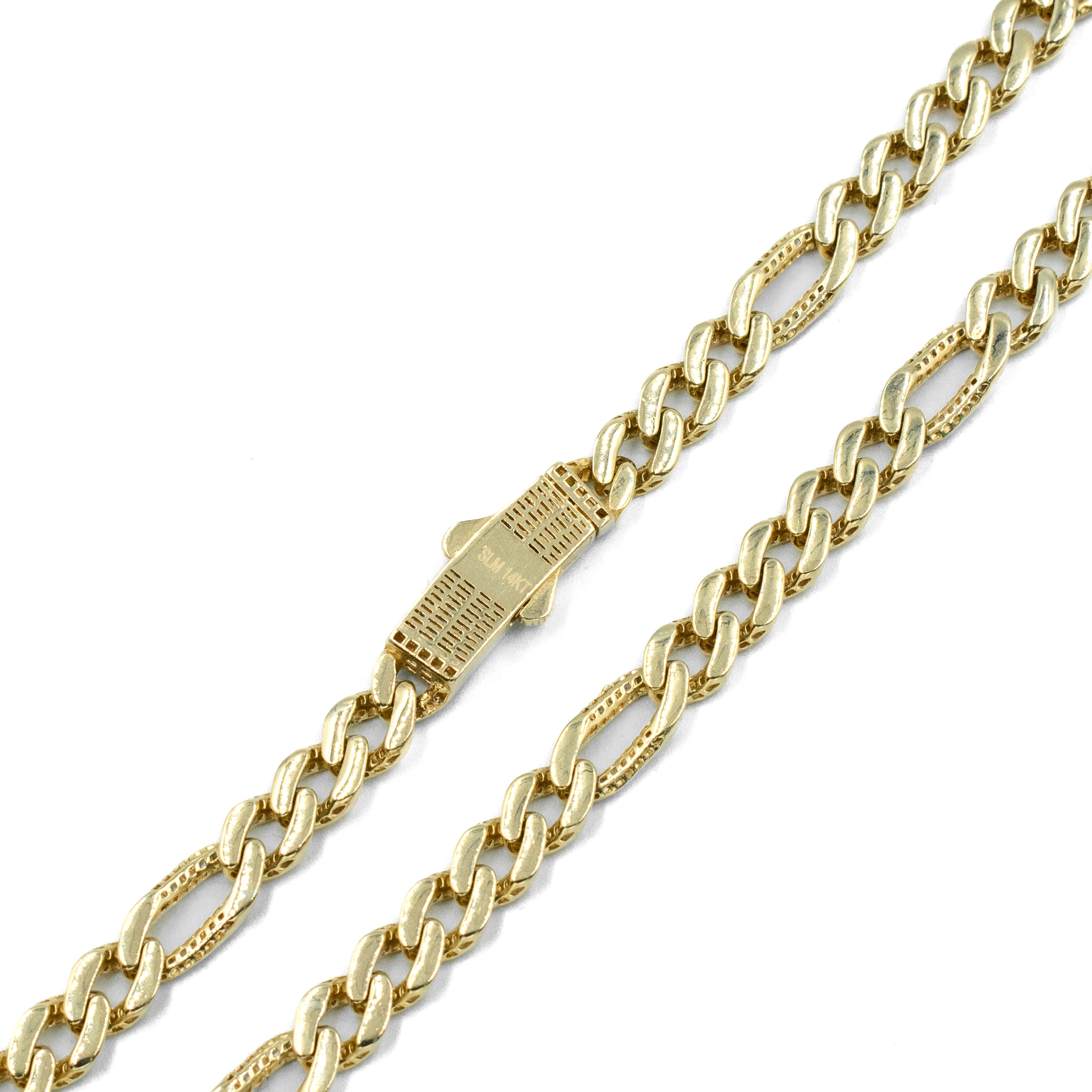 CADENA 5x1CON PIEDRAS ZIRCONIAS ORO 14K
