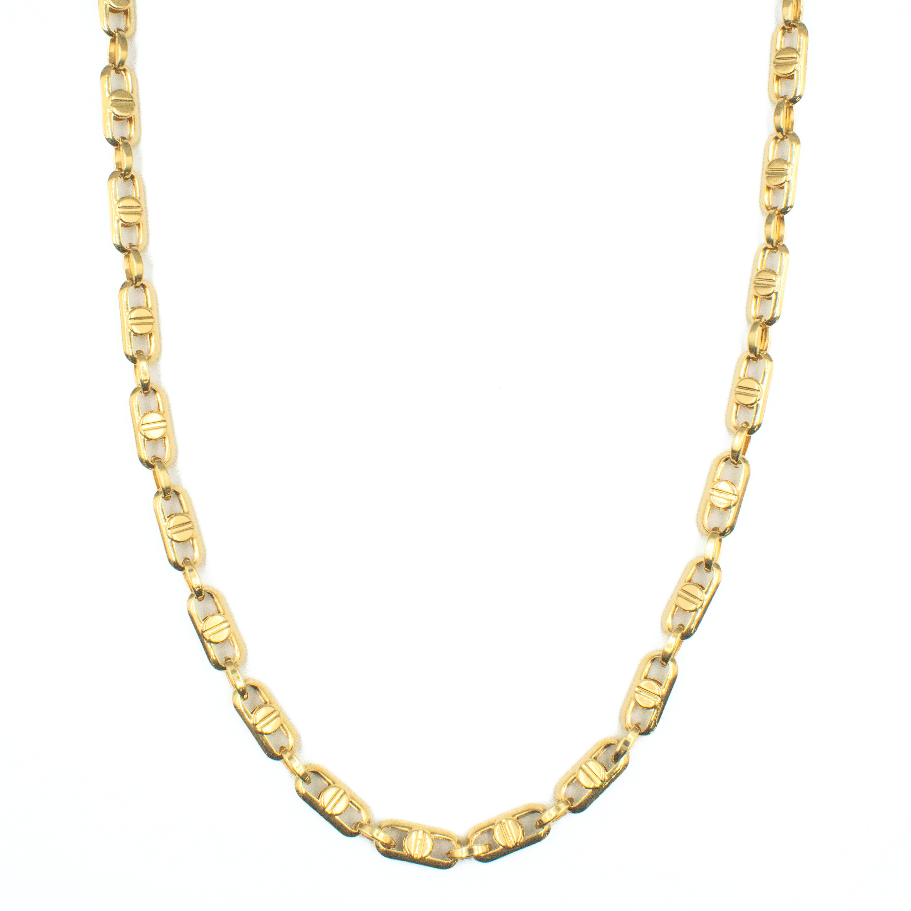 CADENA DE ESLABON MARCA DE DISEÑADOR ORO 14K