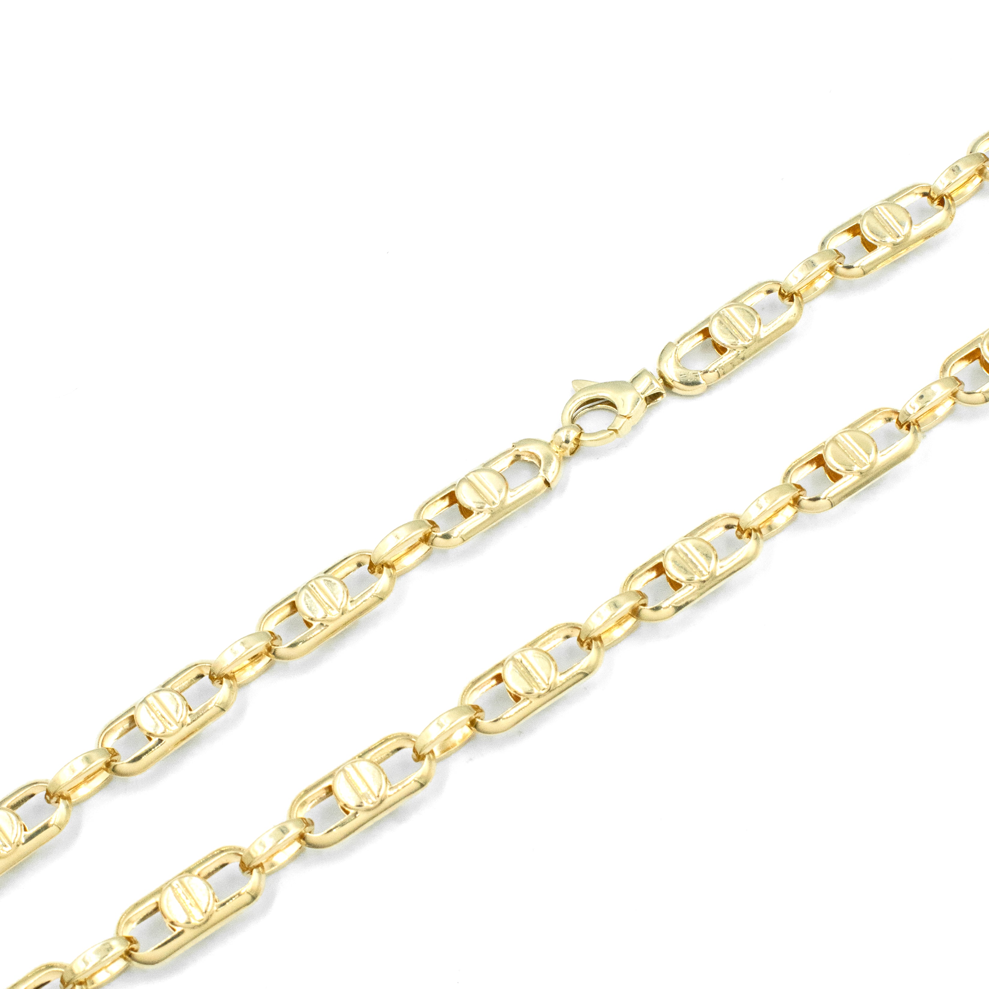CADENA DE ESLABON MARCA DE DISEÑADOR ORO 14K