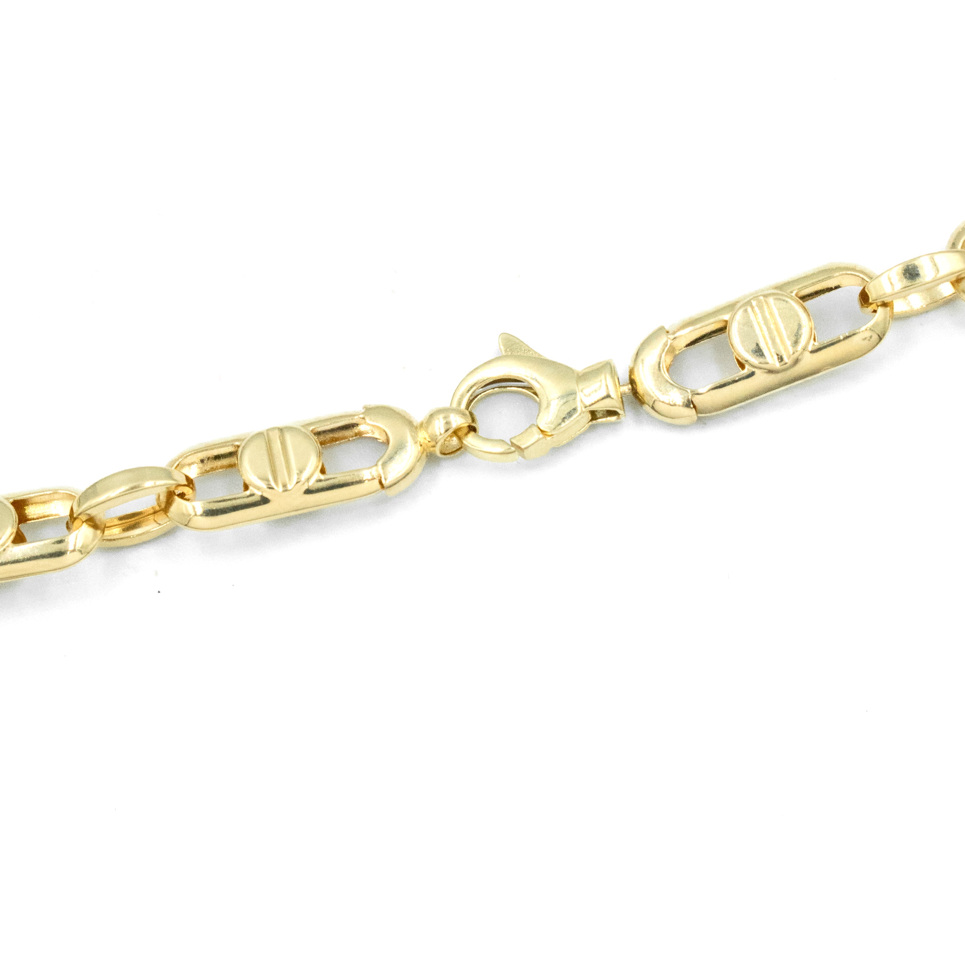 CADENA DE ESLABON MARCA DE DISEÑADOR ORO 14K
