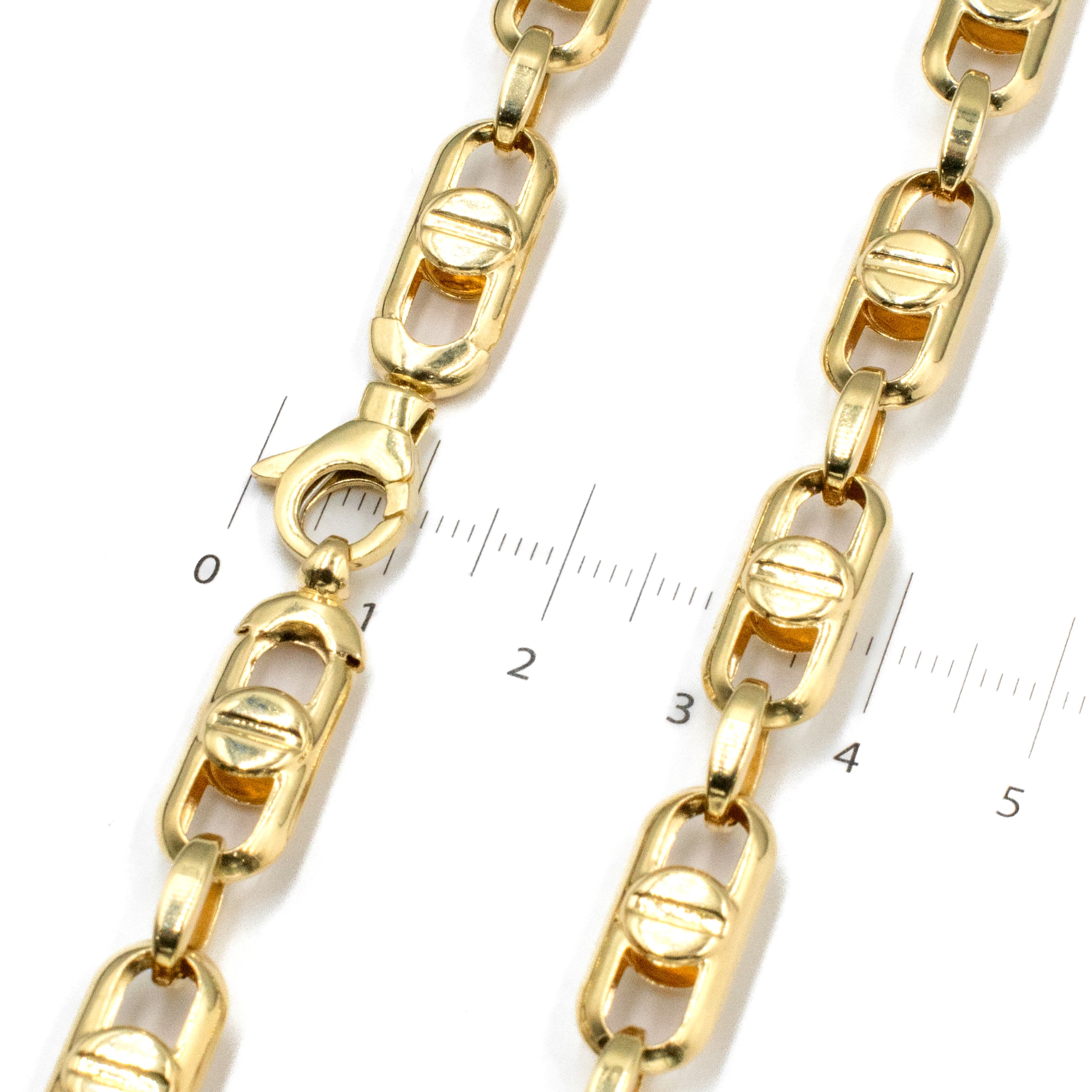 CADENA DE ESLABON MARCA DE DISEÑADOR ORO 14K