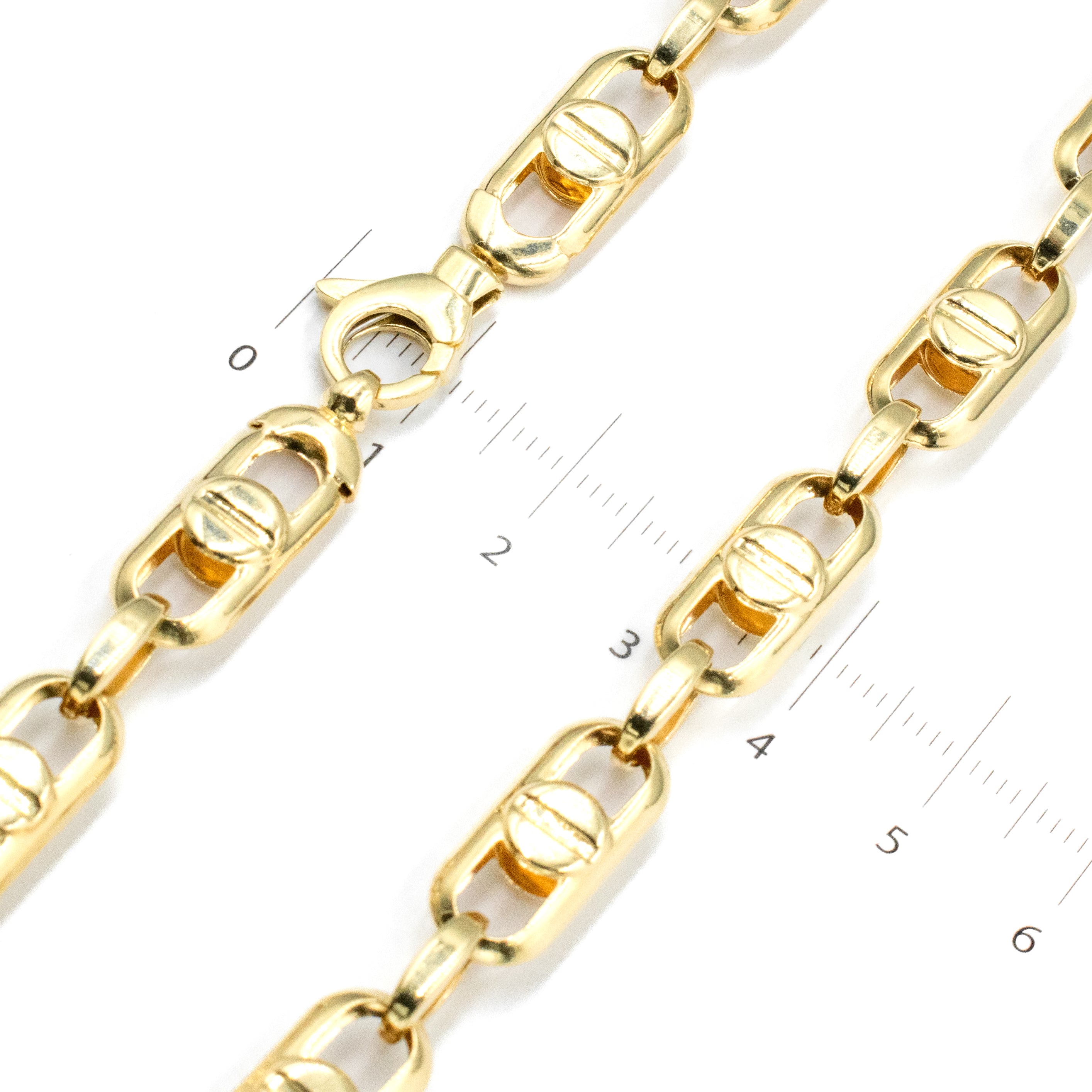 CADENA DE ESLABON MARCA DE DISEÑADOR ORO 14K