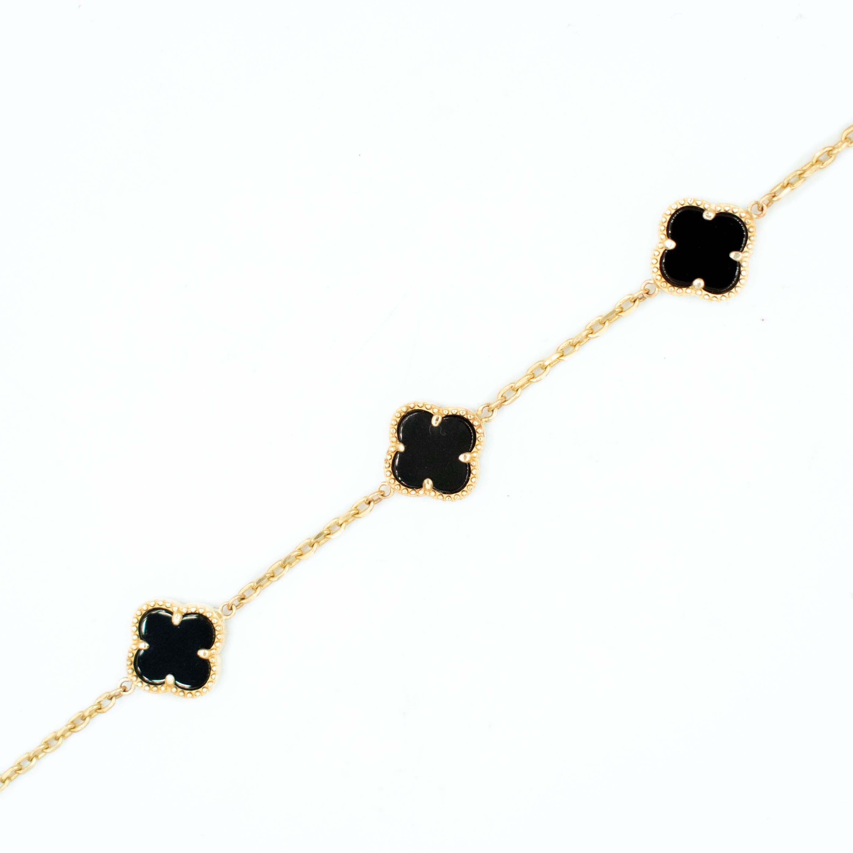 PULSERA MARCA DE DISEÑAOR TREBOL ORO 14K