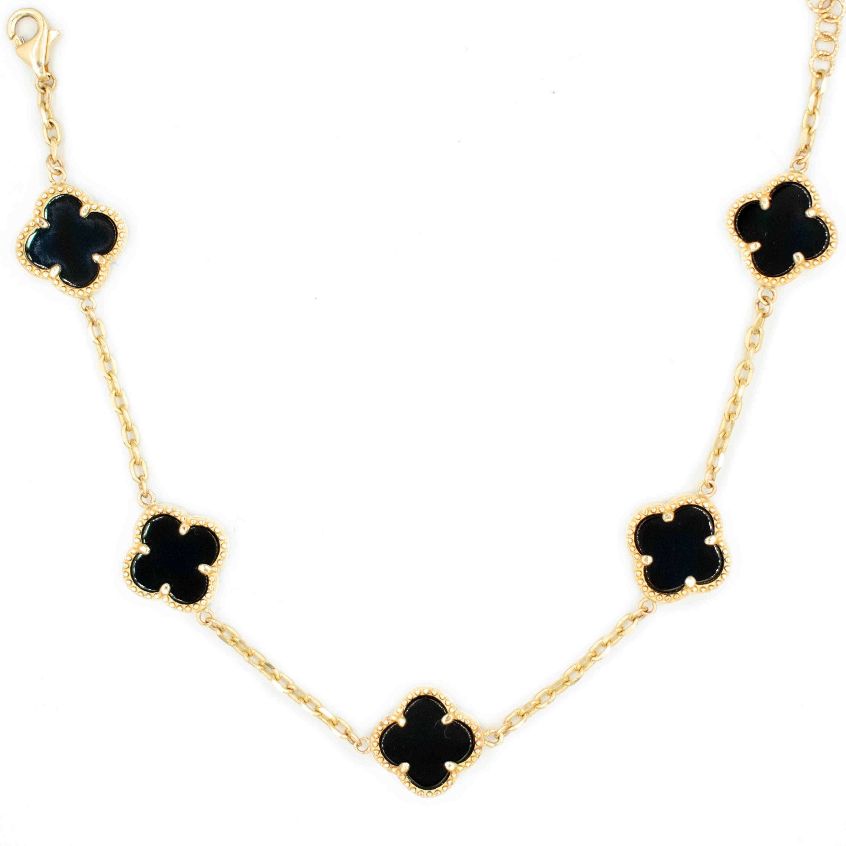 PULSERA MARCA DE DISEÑAOR TREBOL ORO 14K