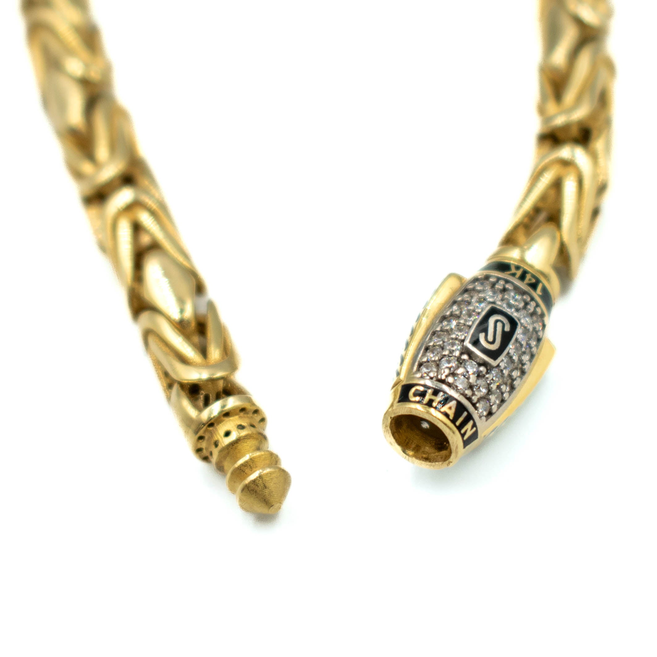 PULSERA ESTILO REY HUECA ORO 14K