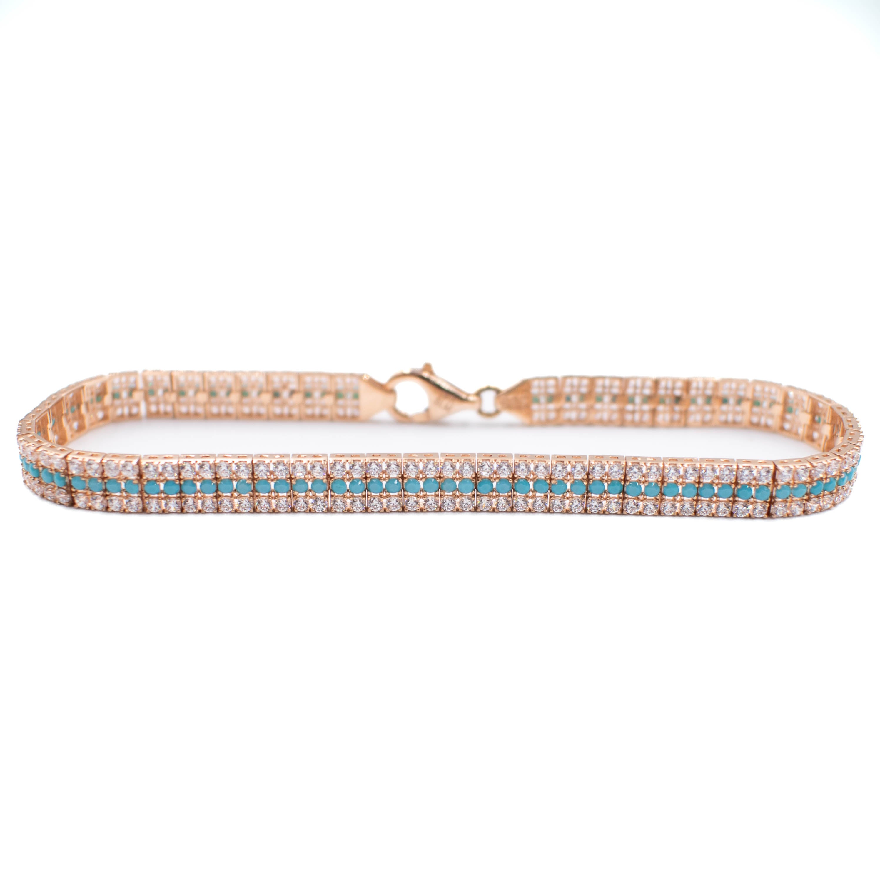 PULSERA CON PIEDRAS ZIRCONIAS ORO 14K