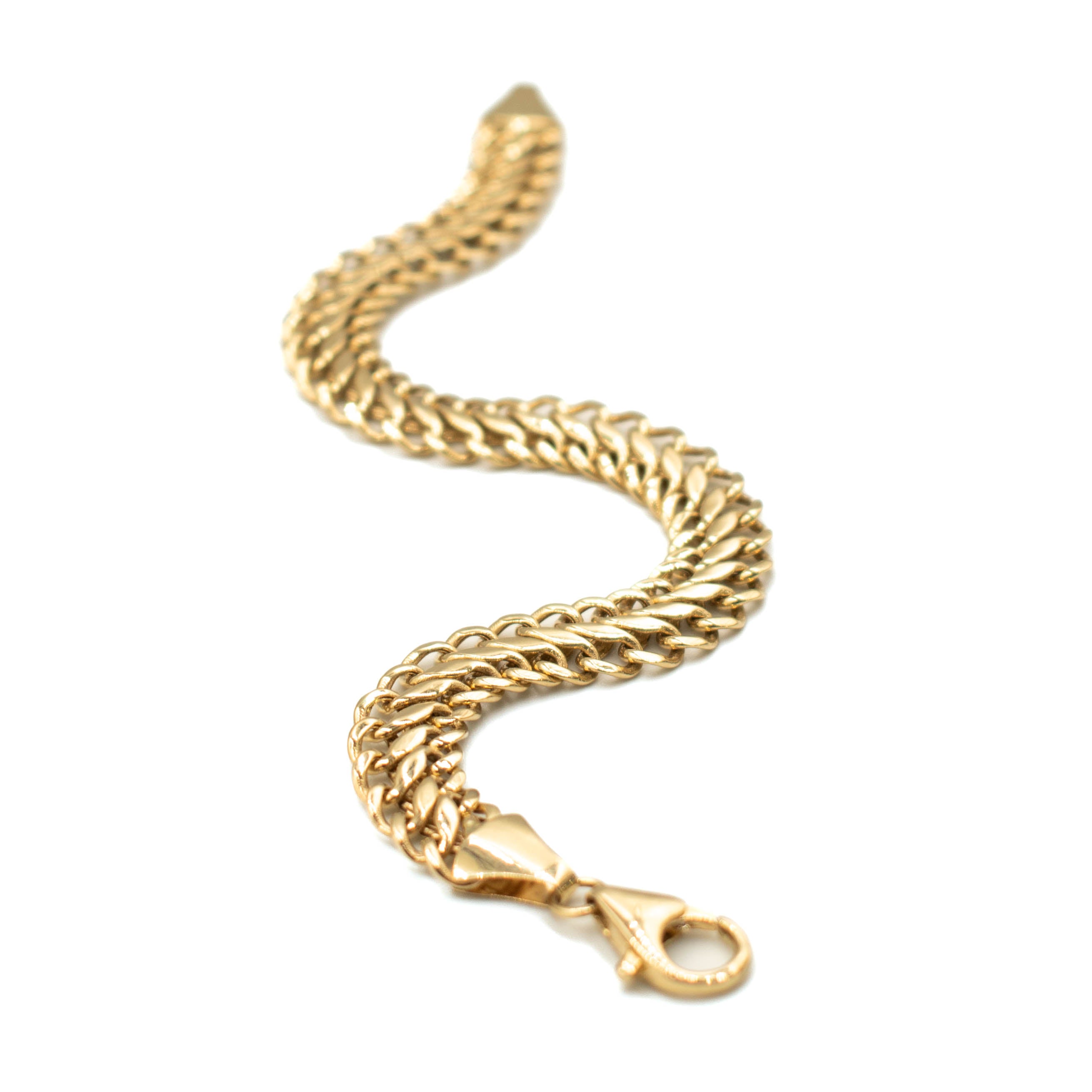 PULSERA DOBLE ESLABON ORO 14K
