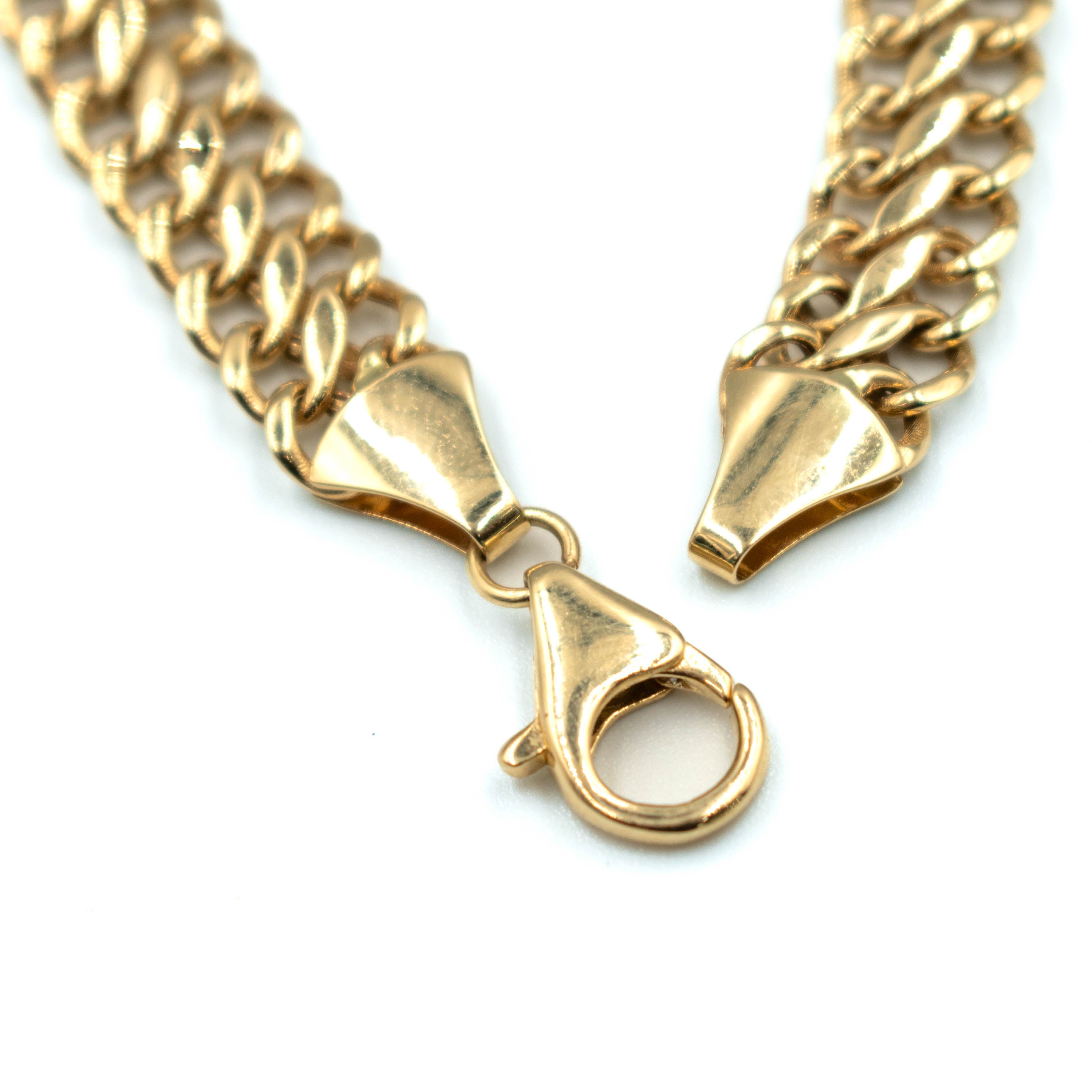 PULSERA DOBLE ESLABON ORO 14K