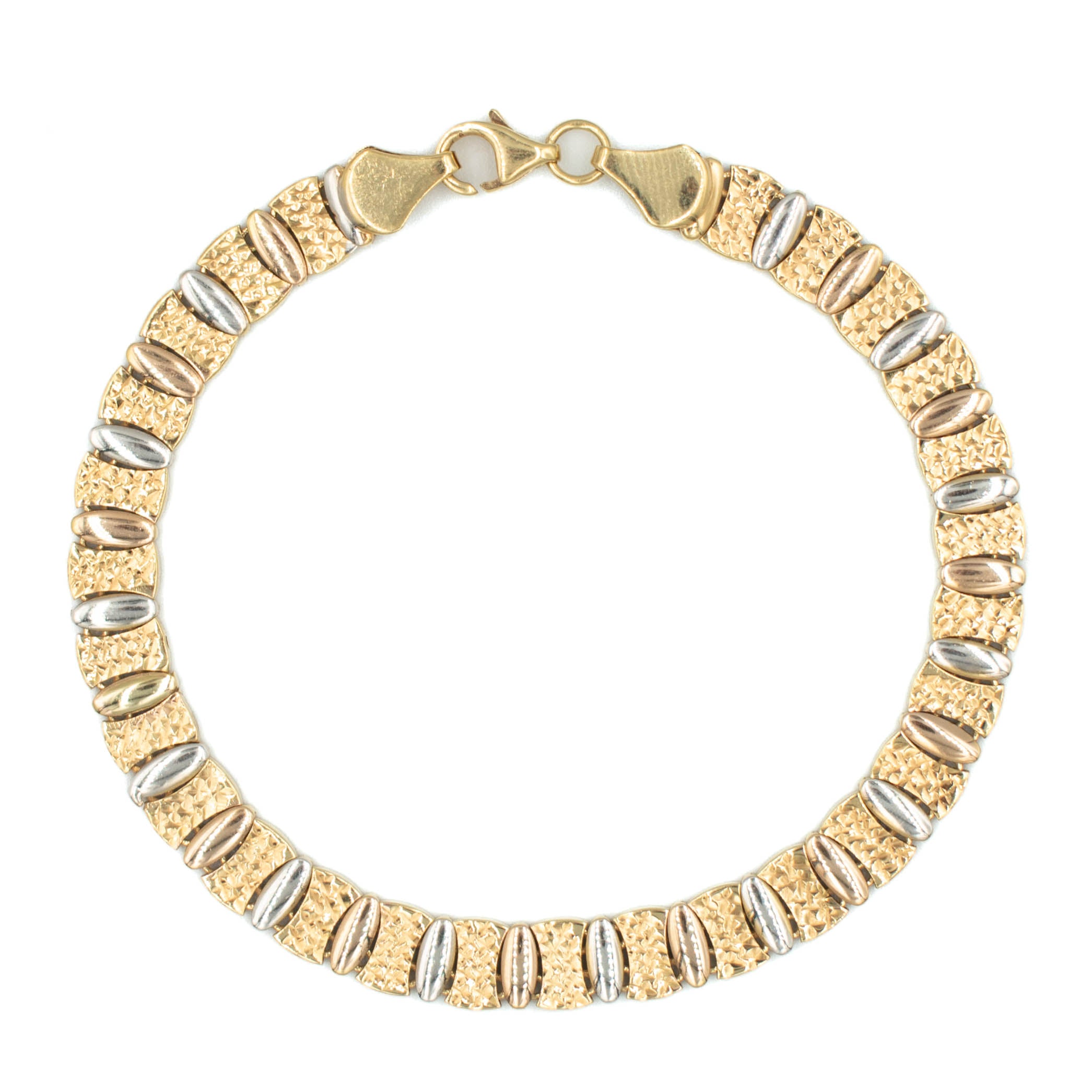 PULSERA TRES ORO 14K