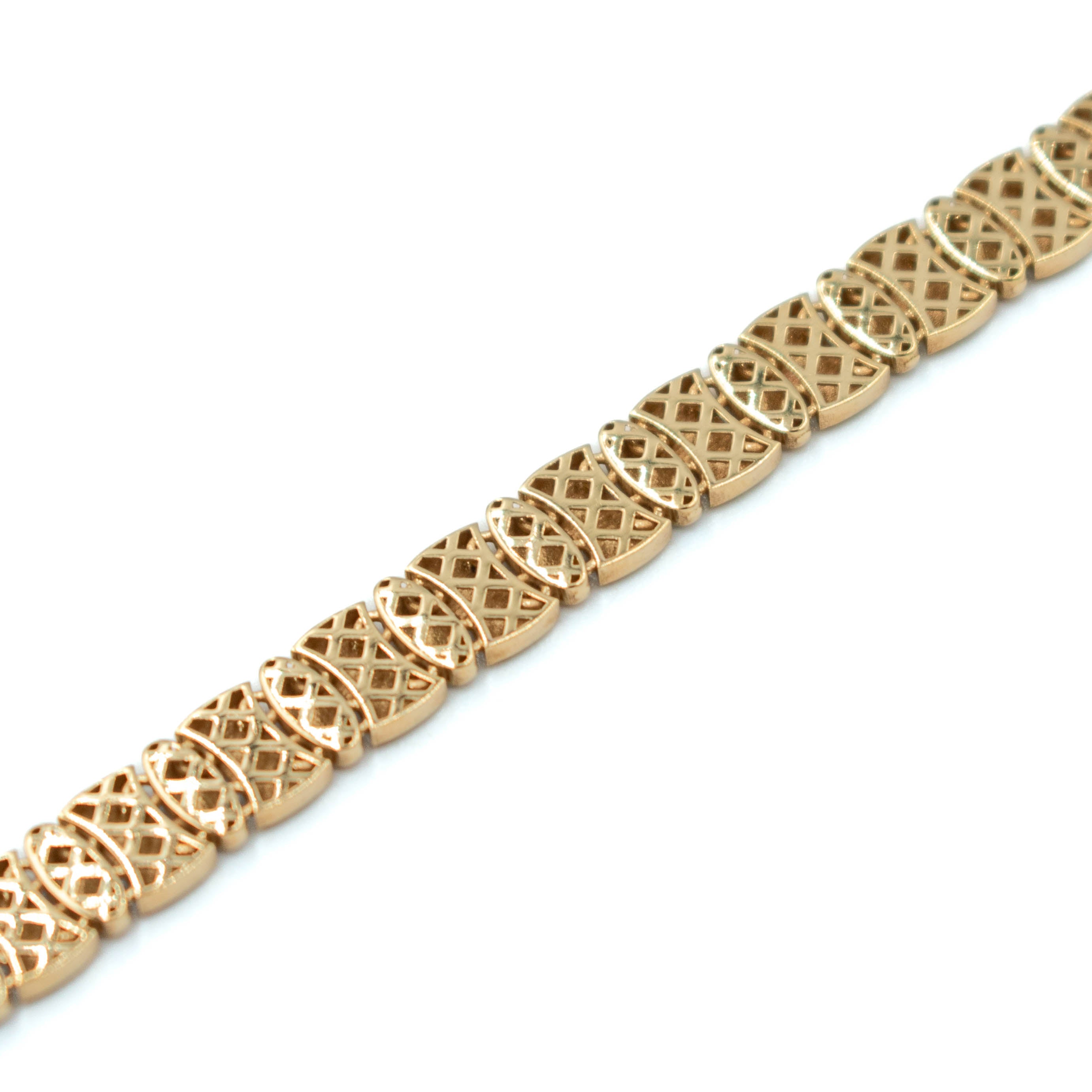 PULSERA TRES ORO 14K